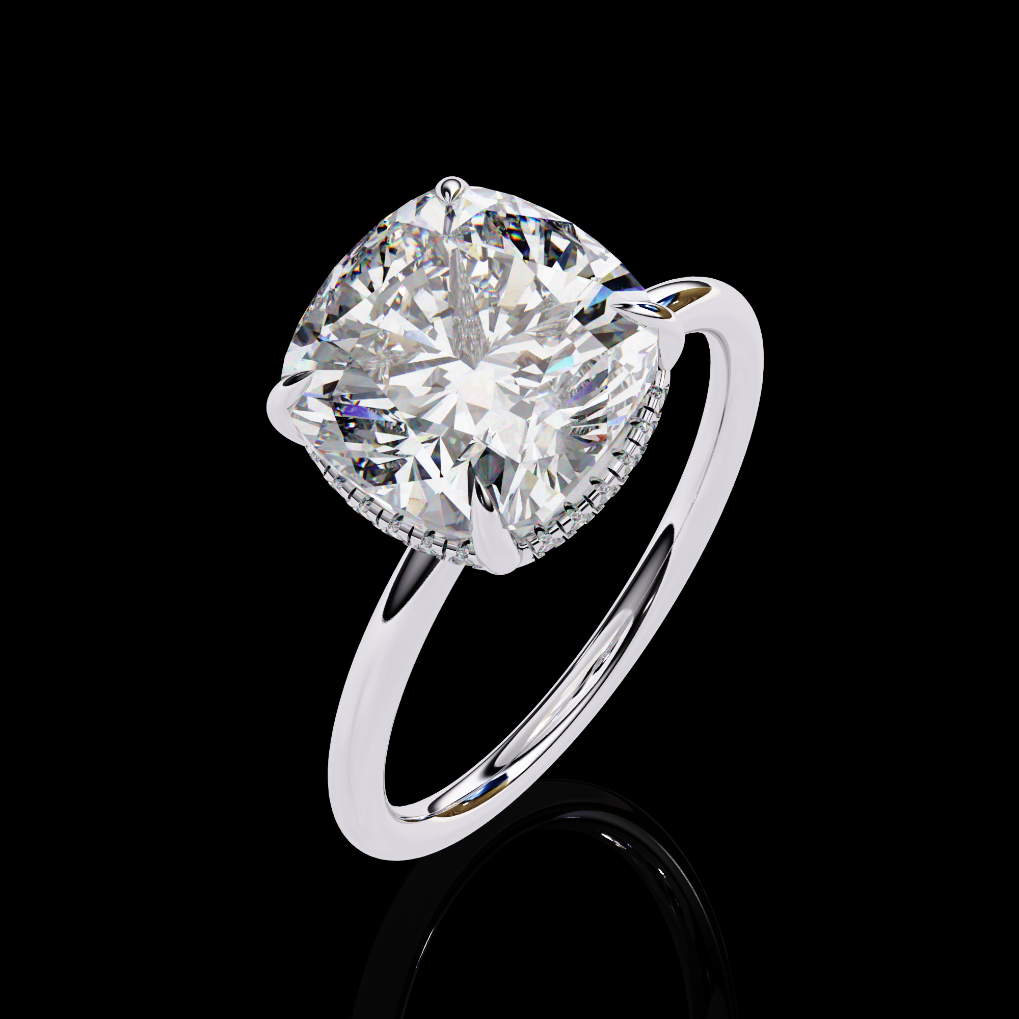 Cushion Solitaire Lab Grown Diamond Ring