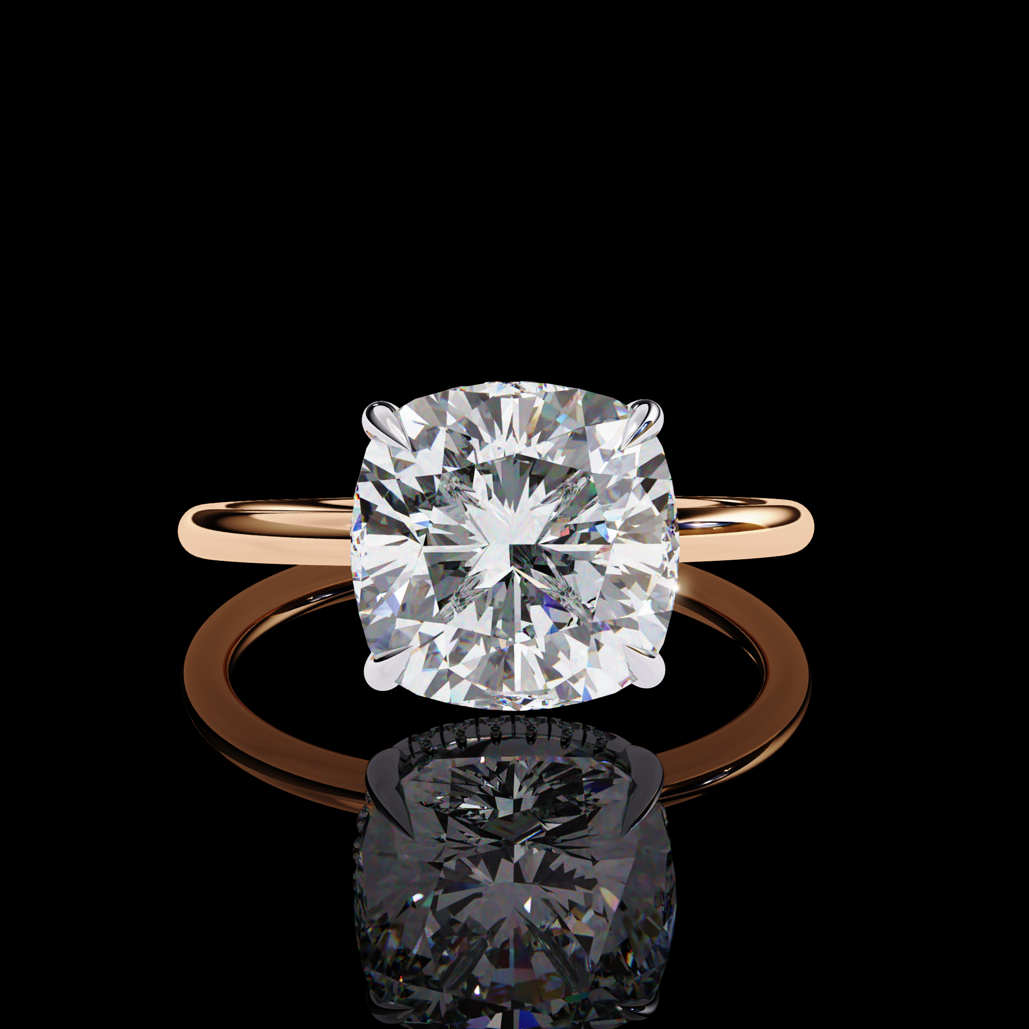 Cushion Solitaire Lab Grown Diamond Ring
