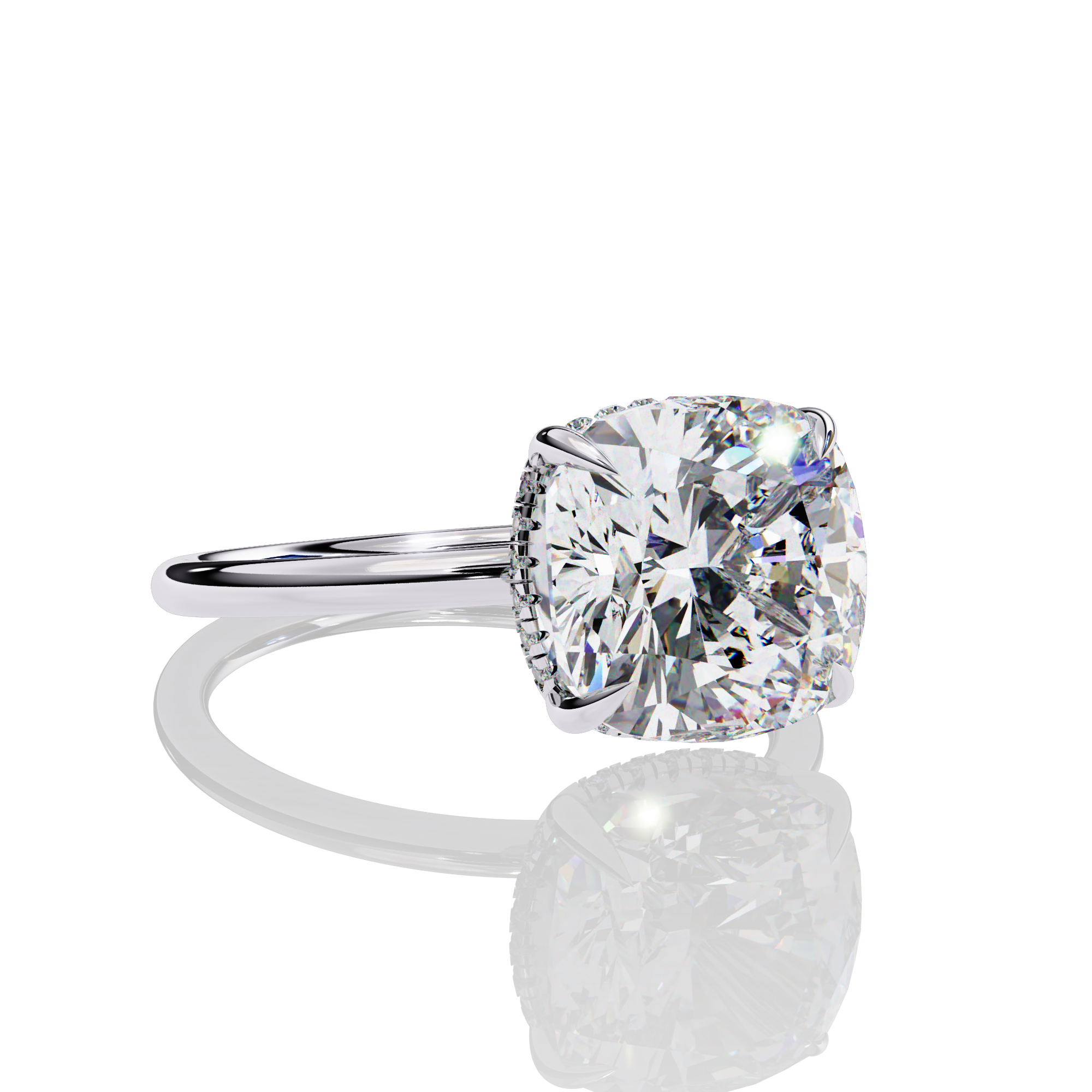 Cushion Solitaire Lab Grown Diamond Ring