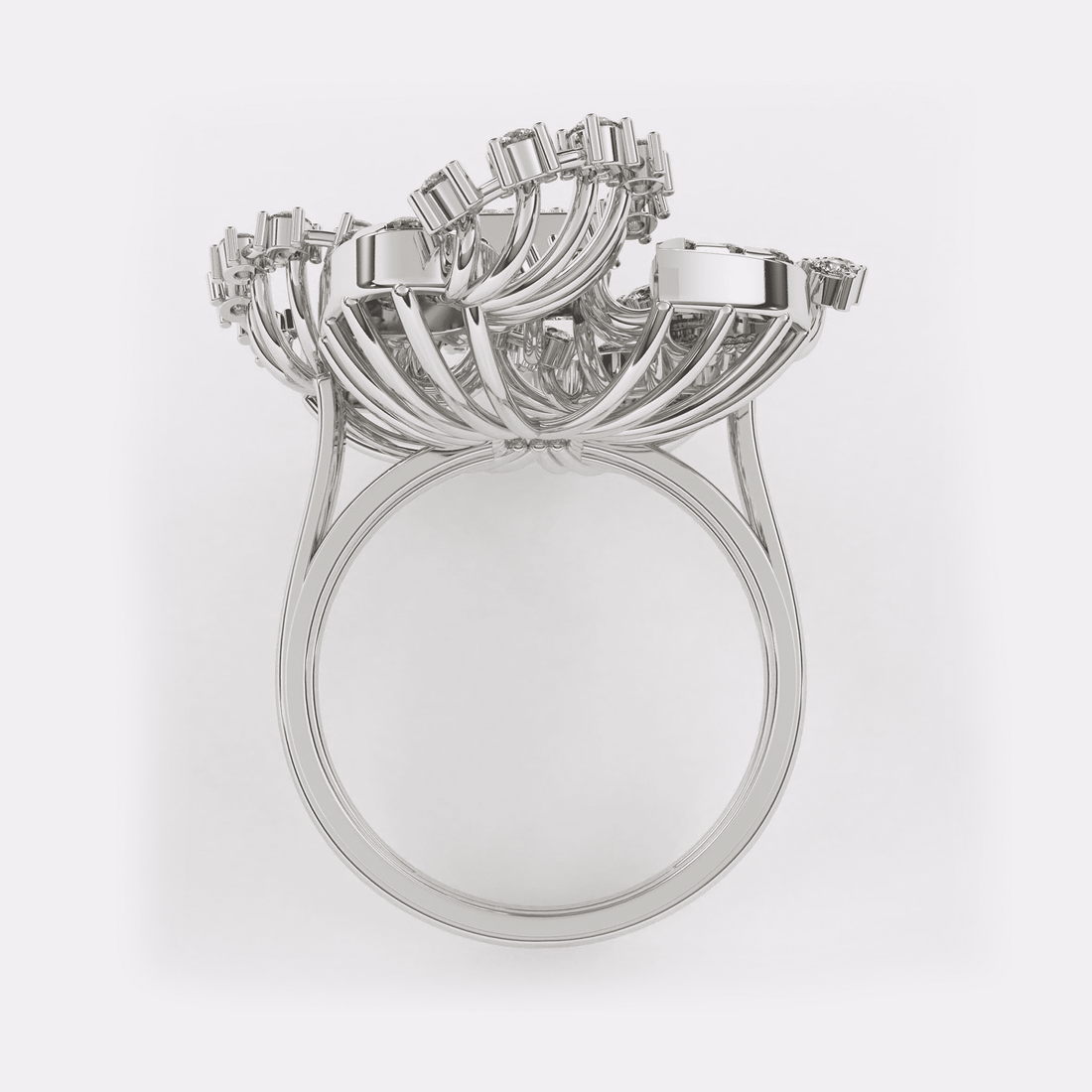 Unique Wide Cocktail Diamond Ring