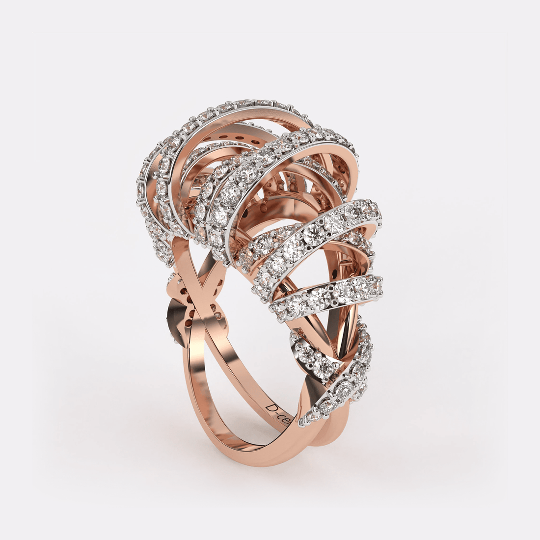 Twinkling Criss-cross Diamond Ring