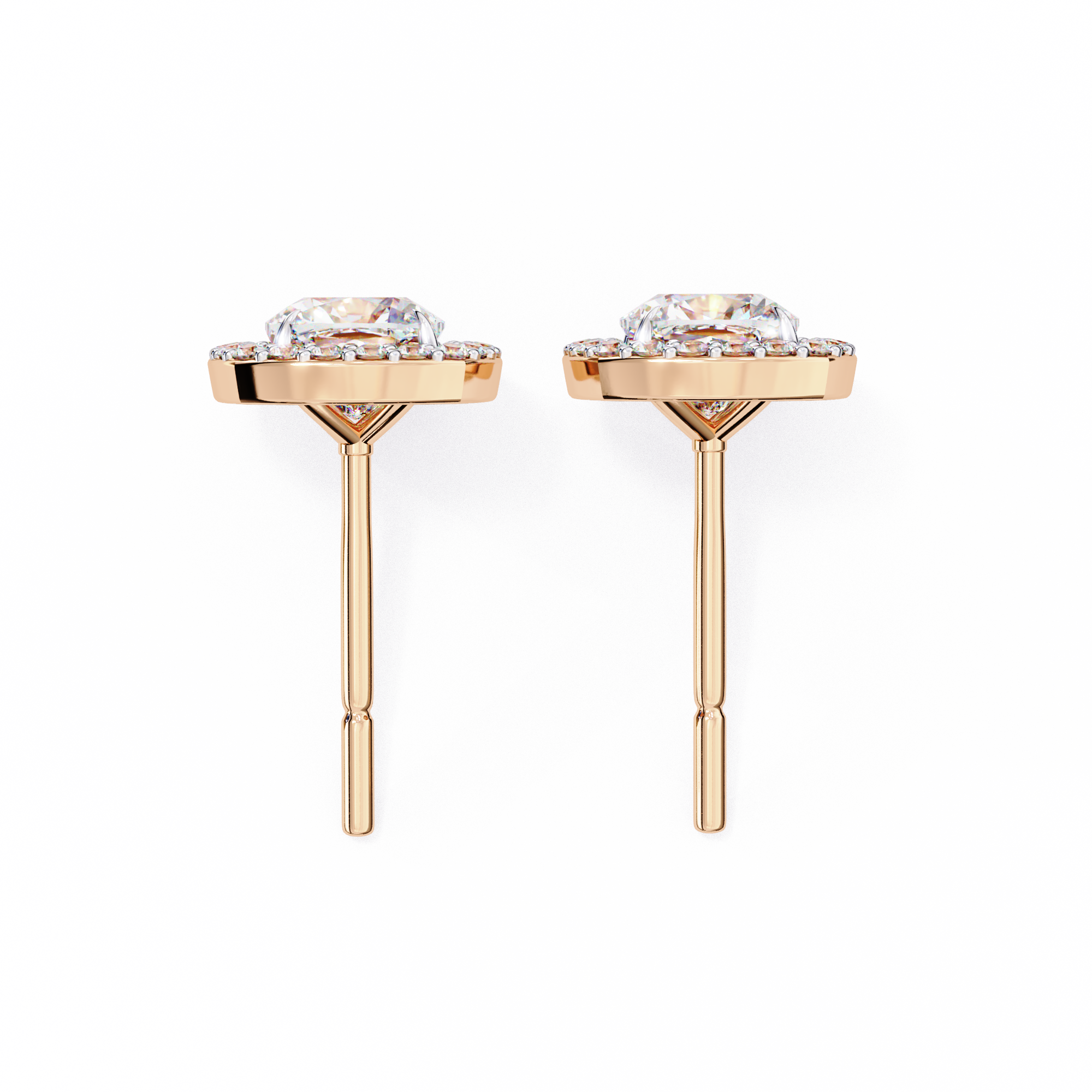 86 Cents Cushion Halo Diamond Earrings