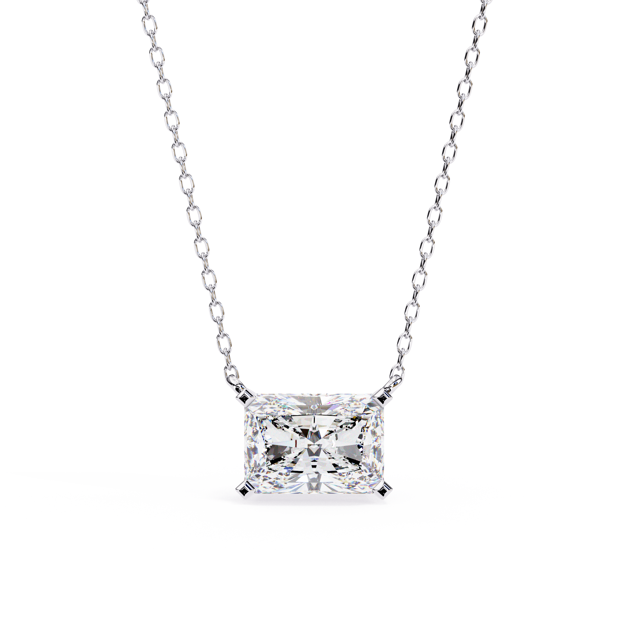 East West Diamond pendant with chain