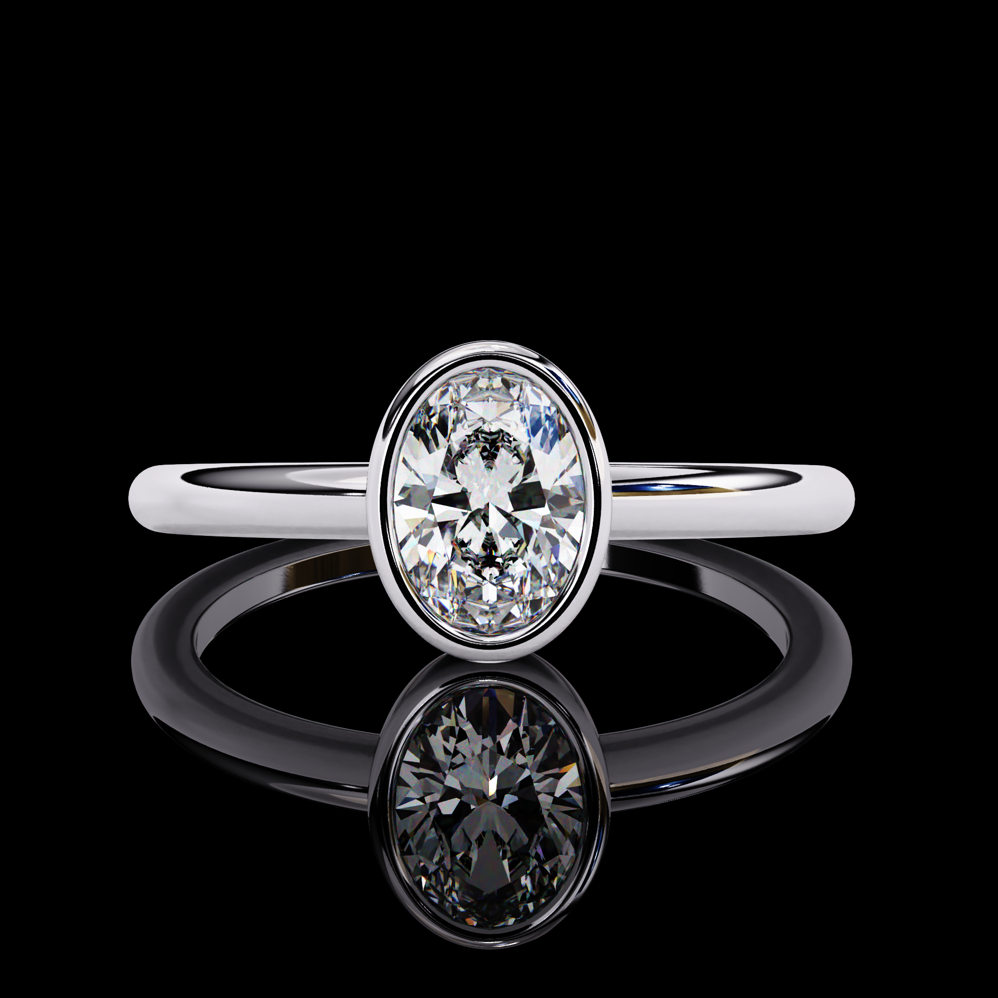 65 Cents Oval Diamond Ring