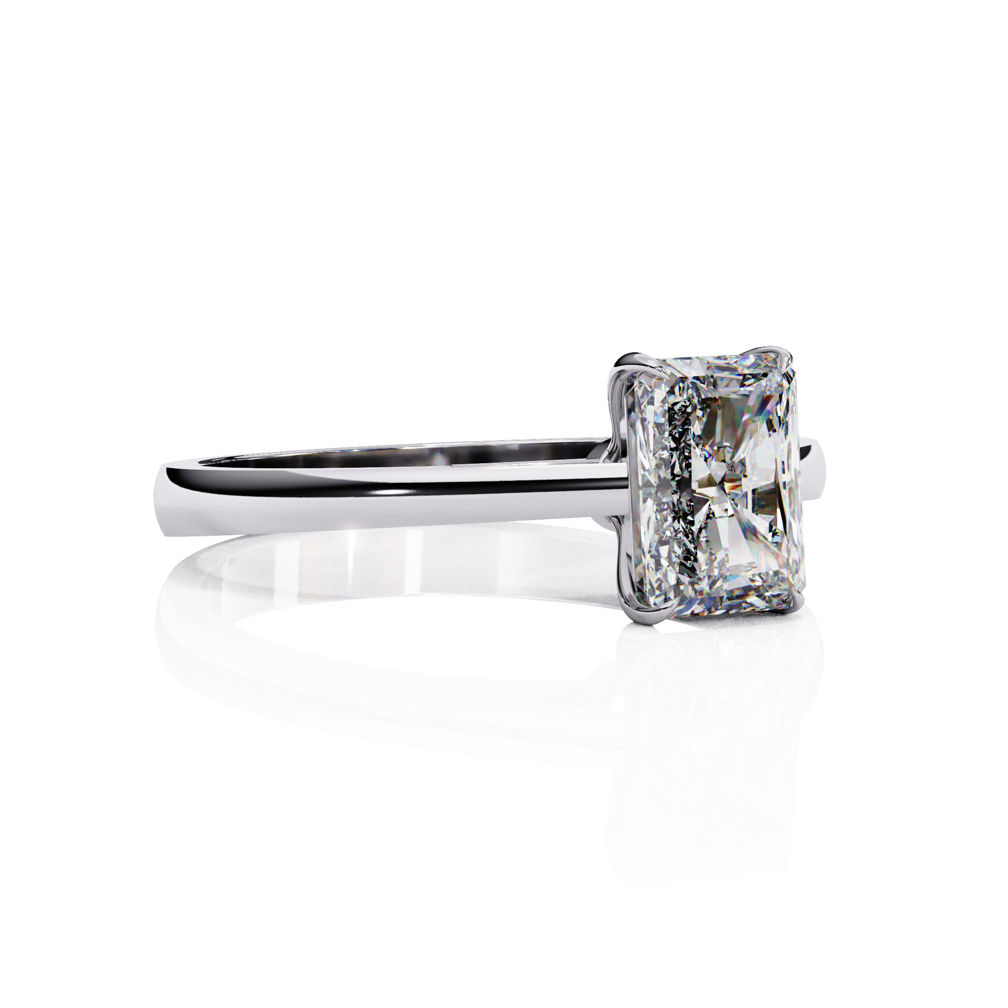 Classic Emerald Solitaire Diamond Ring