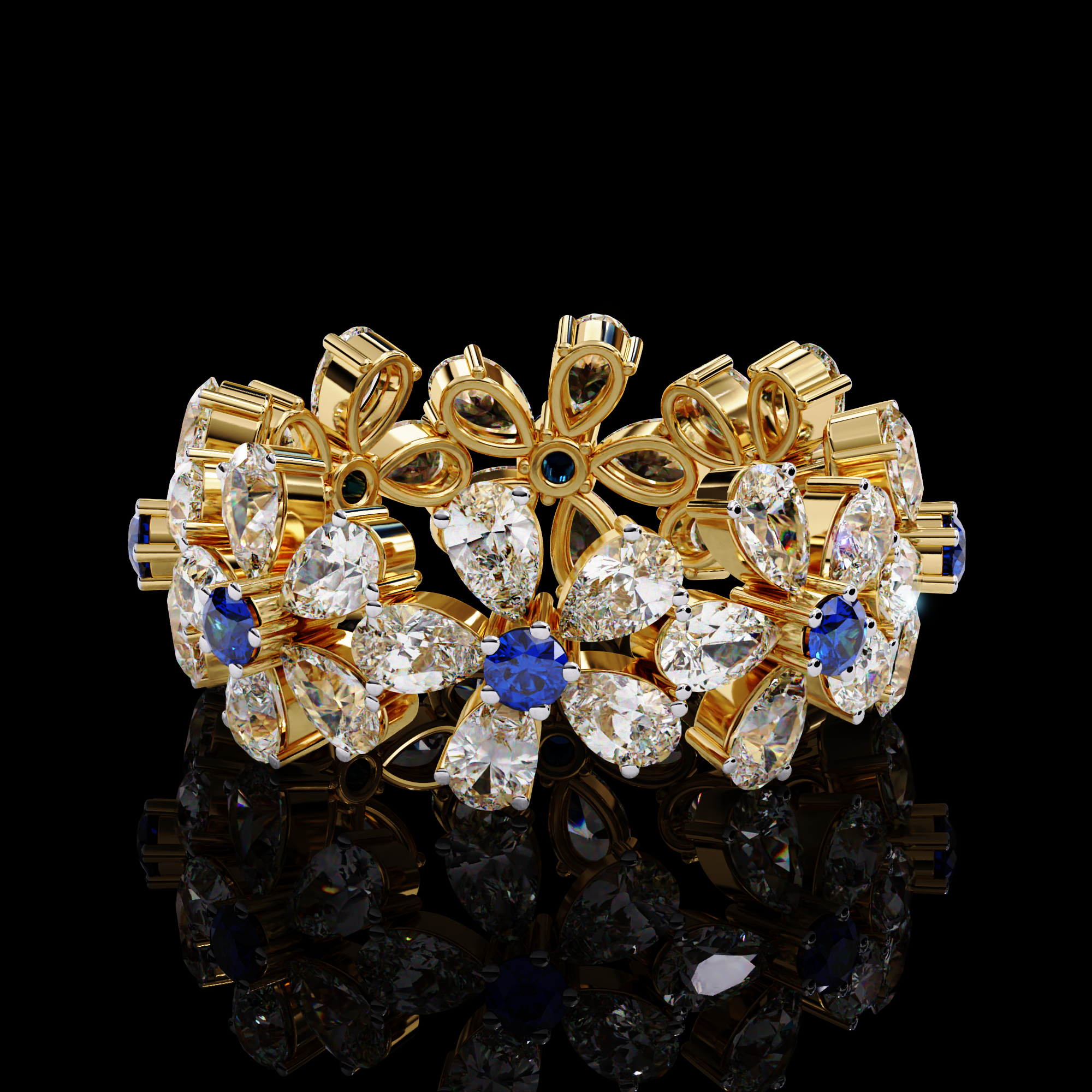 Flawless Diamond Ring, Flawless Flower Diamond Ring