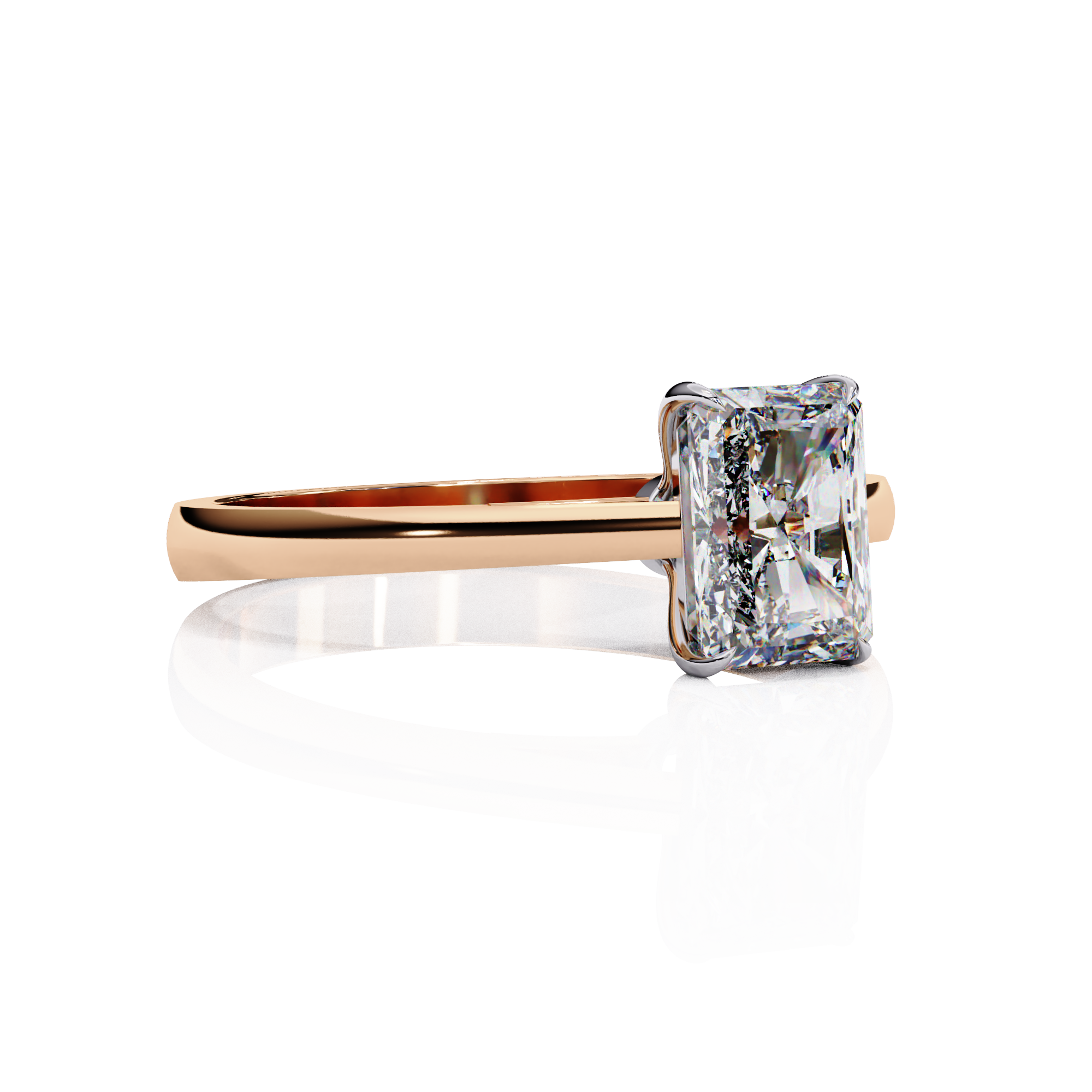 Classic Emerald Solitaire Diamond Ring