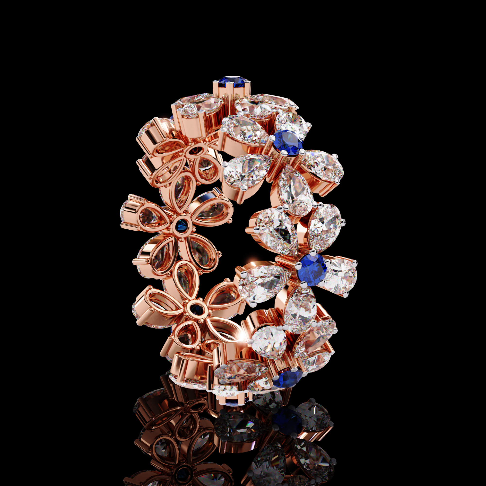 Flawless Diamond Ring, Flawless Flower Diamond Ring