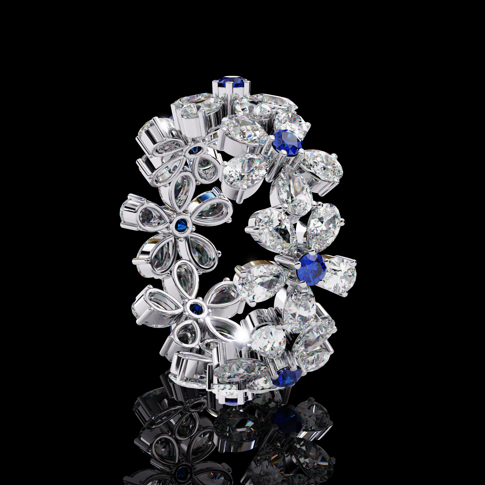 Flawless Diamond Ring, Flawless Flower Diamond Ring