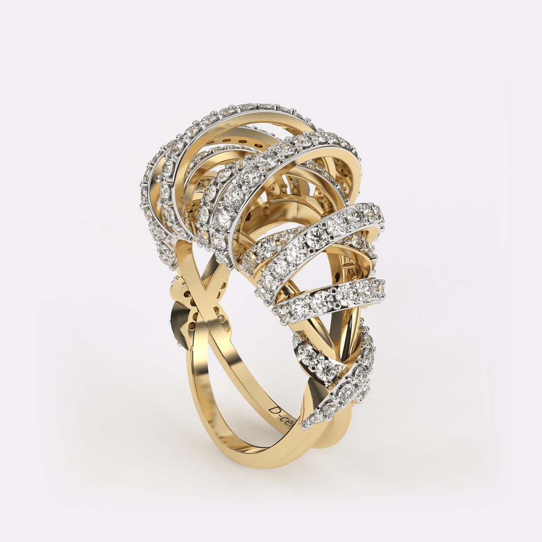 Twinkling Criss-cross Diamond Ring