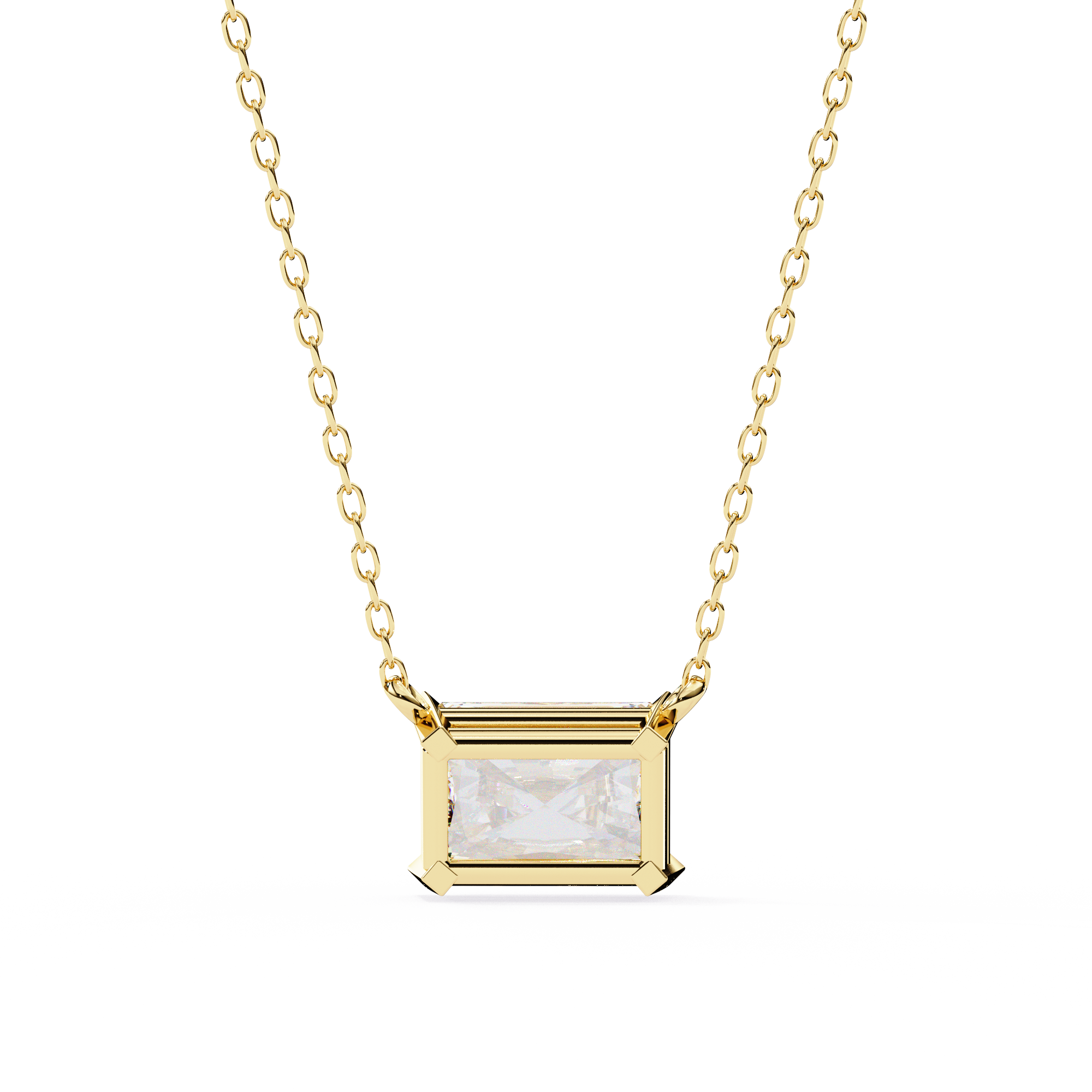 East West Diamond pendant with chain