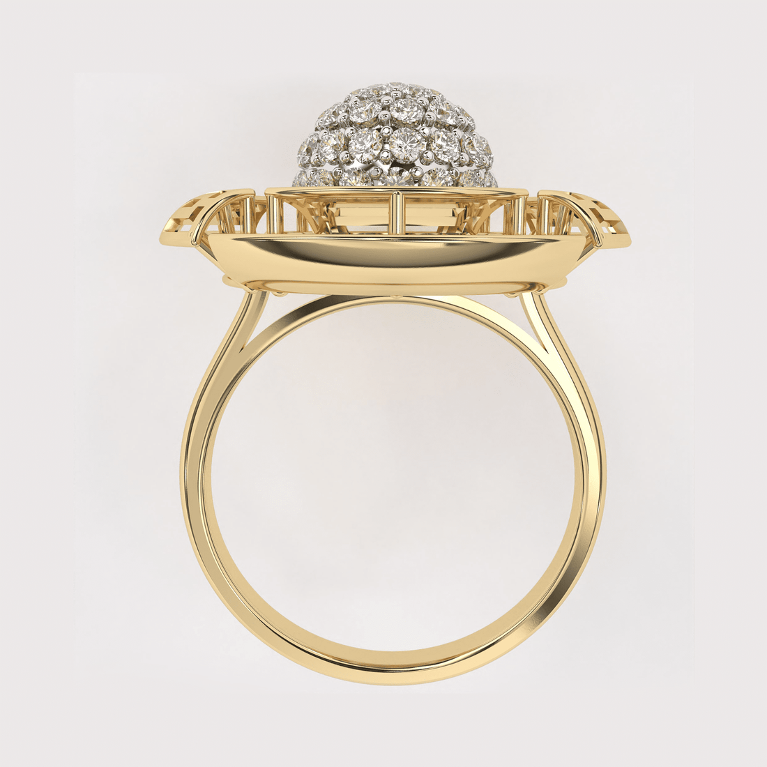 18k Gold Diamond Brooch Ring