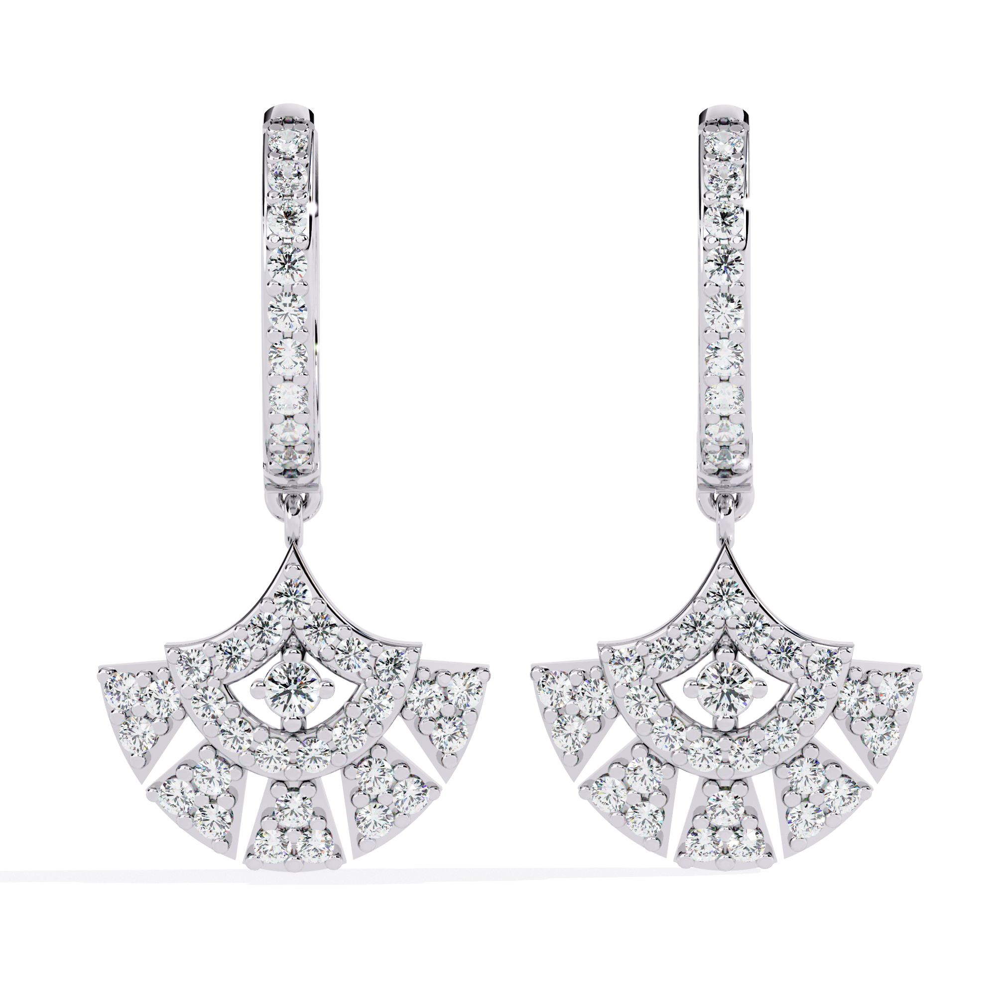 925 Silver Adorned Diamond Earrings