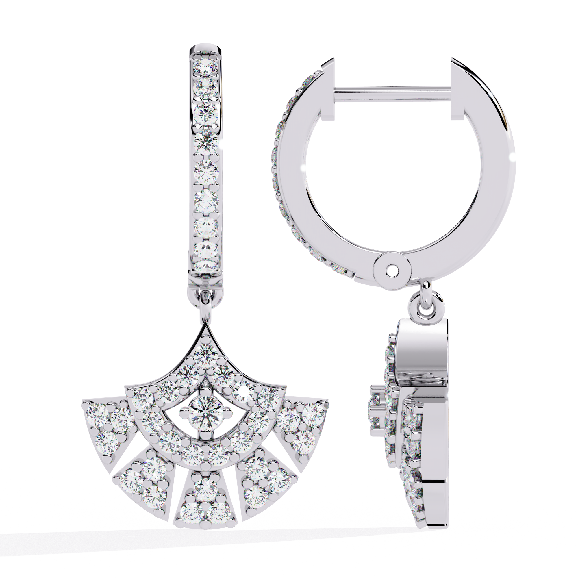 925 Silver Adorned Diamond Earrings