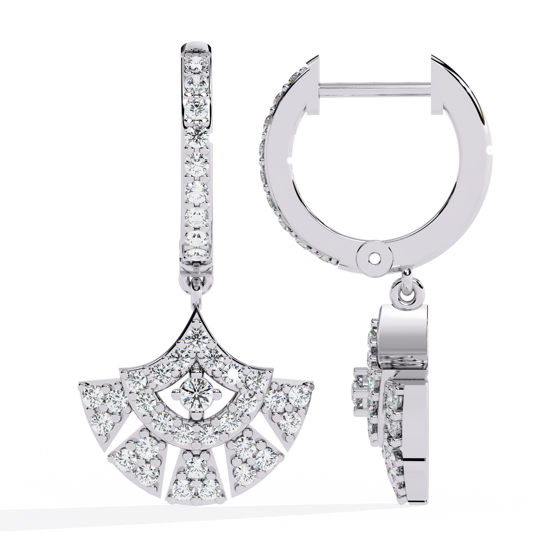 925 Silver Adorned Diamond Earrings