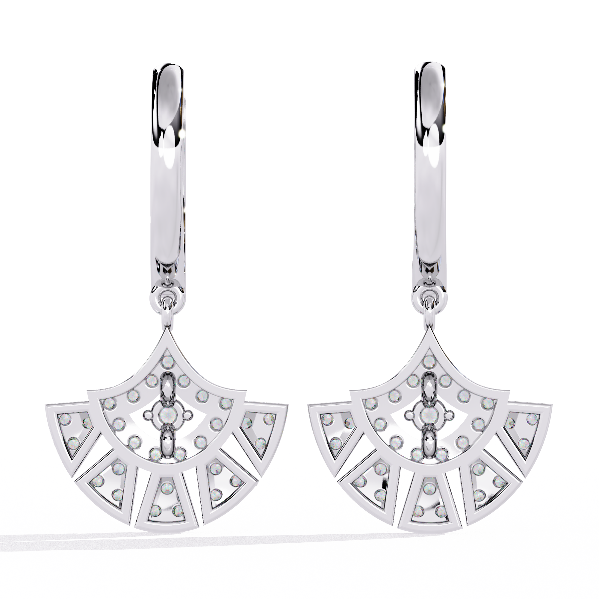 925 Silver Adorned Diamond Earrings
