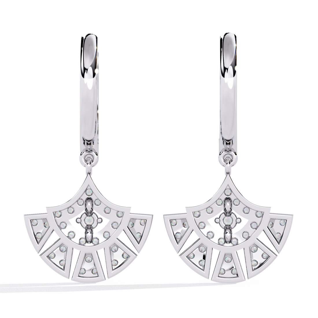 925 Silver Adorned Diamond Earrings