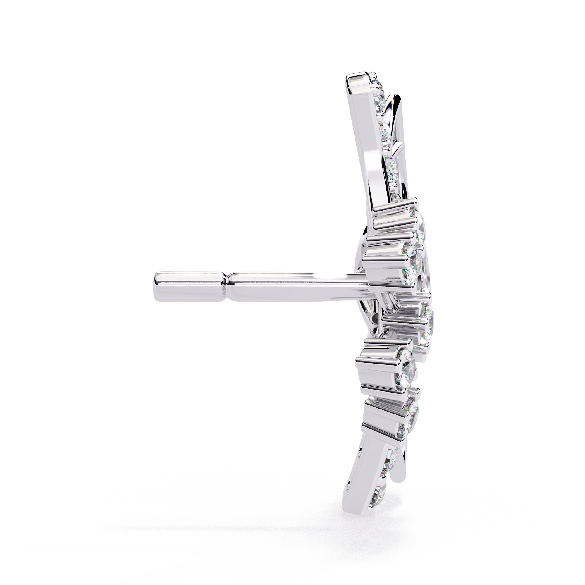 925 Silver Butterfly lab Grown Diamond Stud Earrings