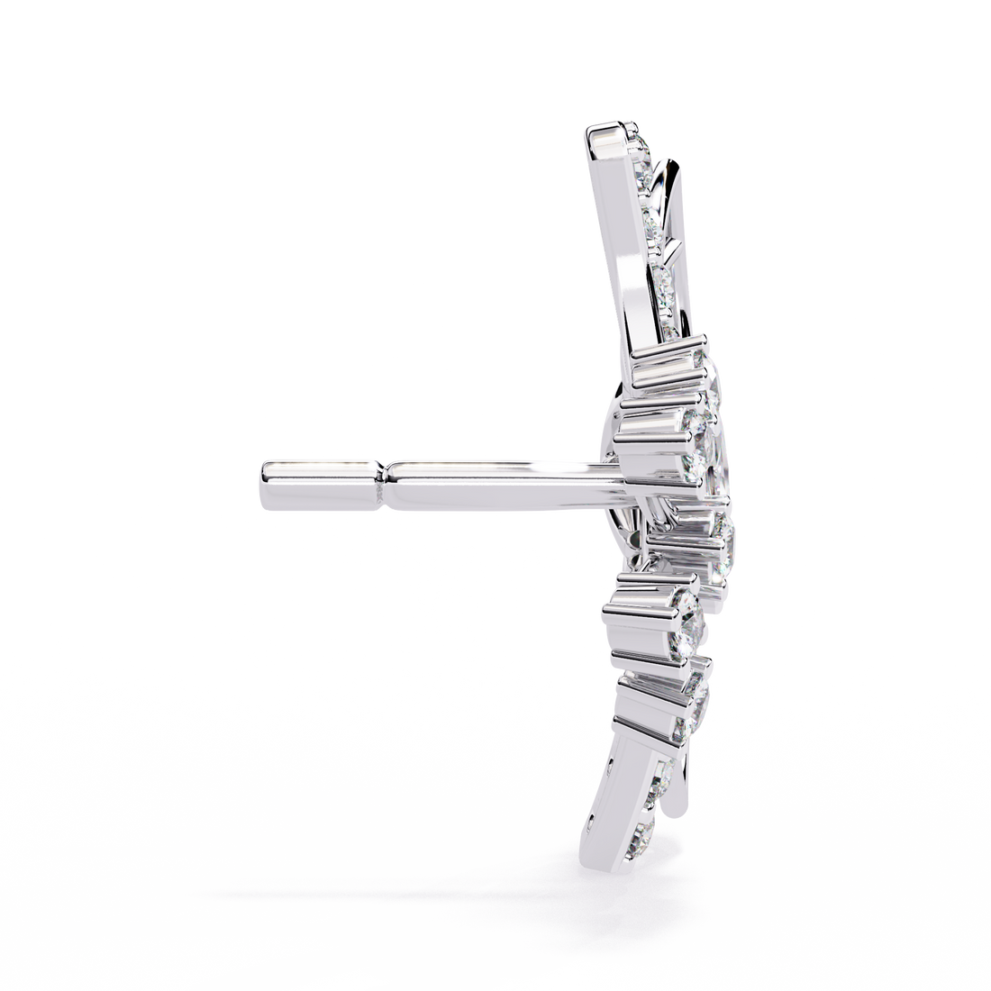 925 Silver Butterfly lab Grown Diamond Stud Earrings