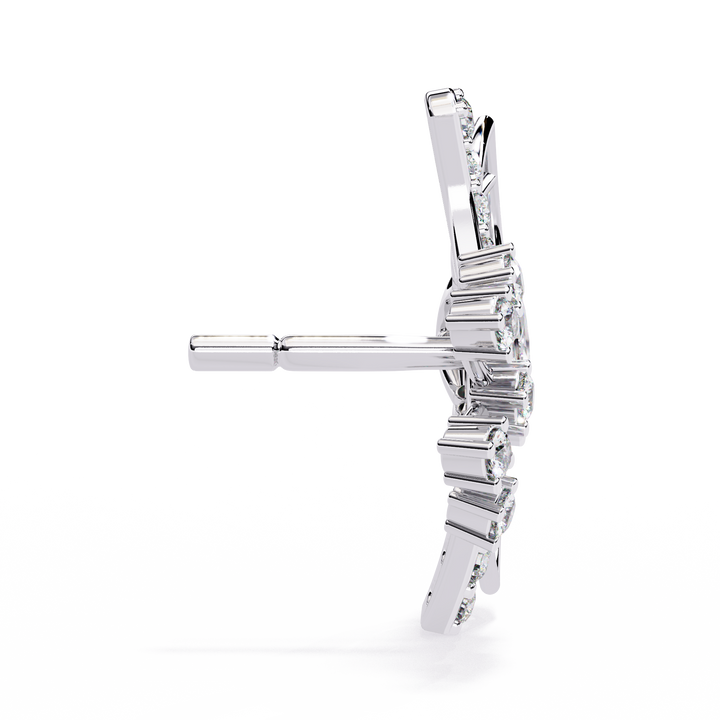 925 Silver Butterfly lab Grown Diamond Stud Earrings