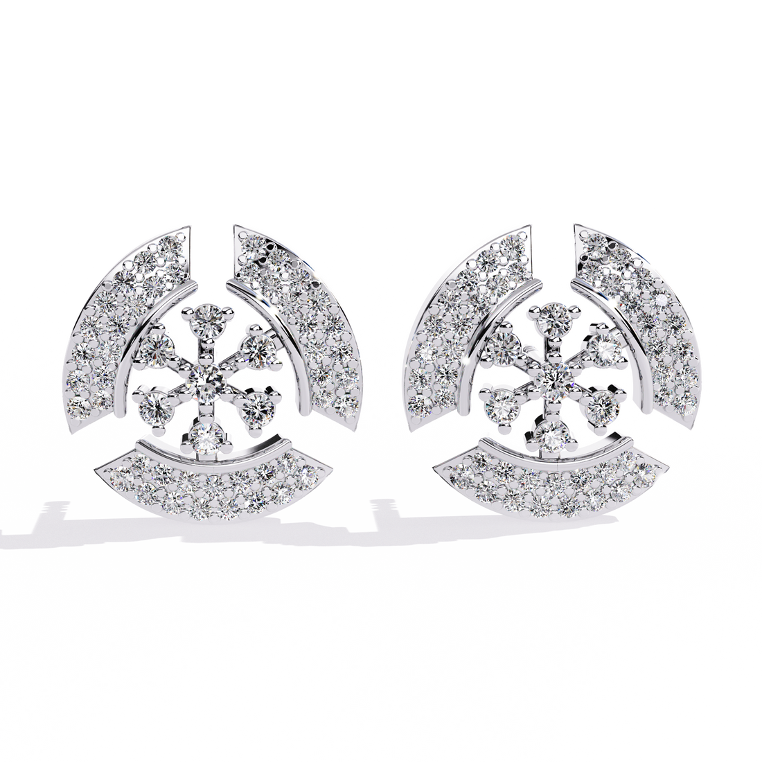 925 Silver Charming Flower Lab Grown Diamond Studs