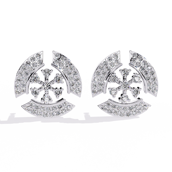 925 Silver Charming Flower Lab Grown Diamond Studs