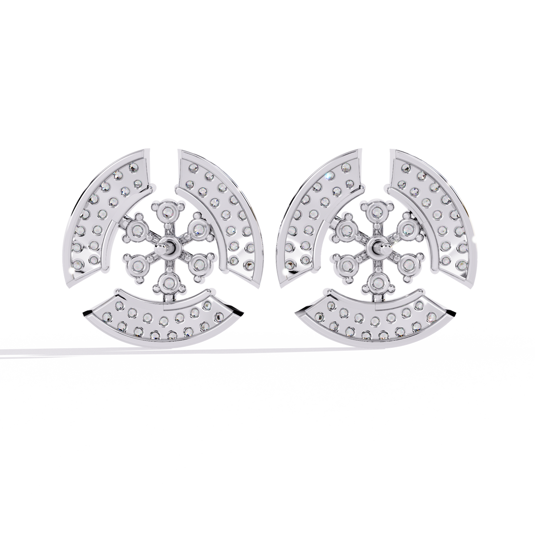 925 Silver Charming Flower Lab Grown Diamond Studs