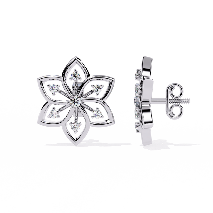 925 Silver Enchanting Outline Lab Grown Diamond Stud