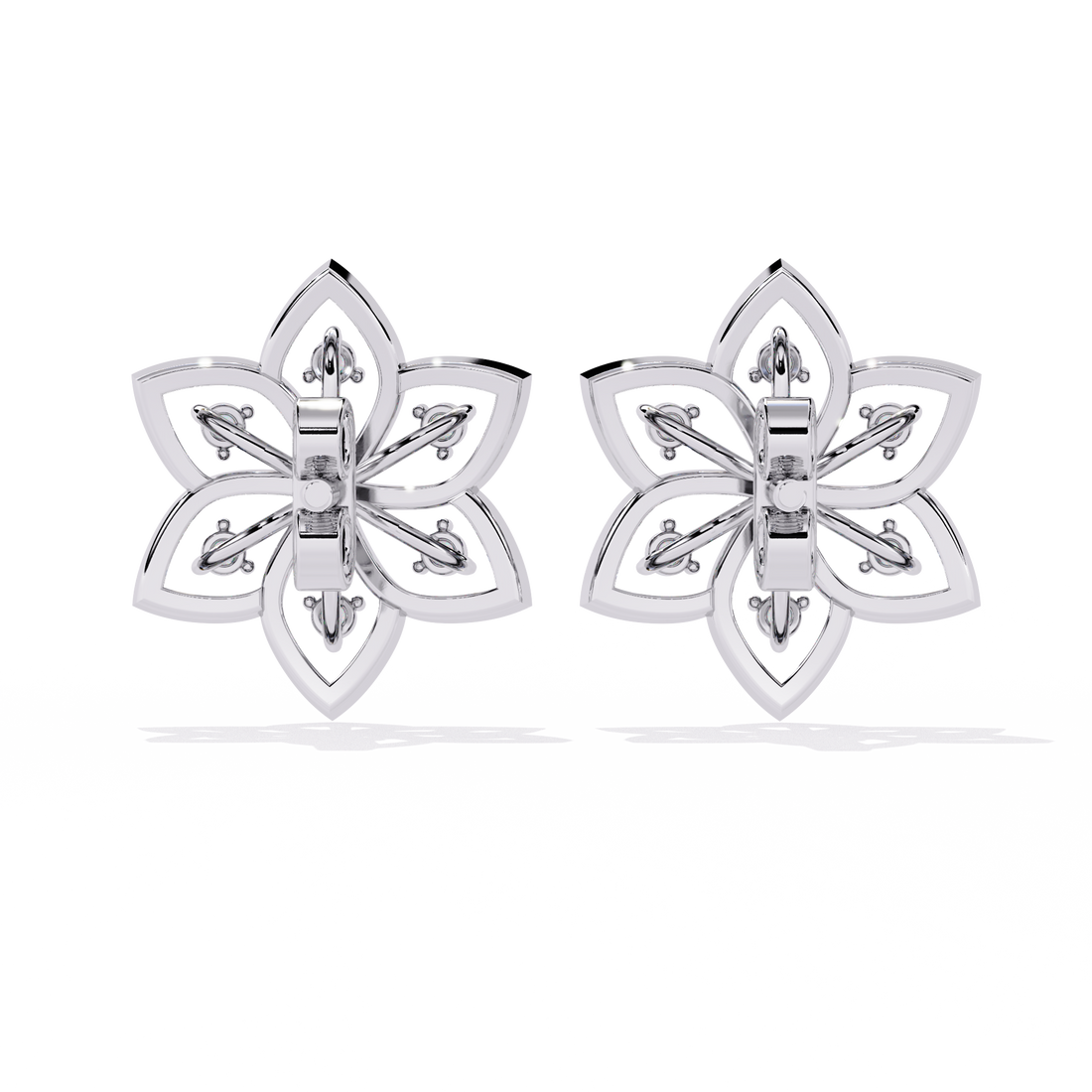 925 Silver Enchanting Outline Lab Grown Diamond Stud