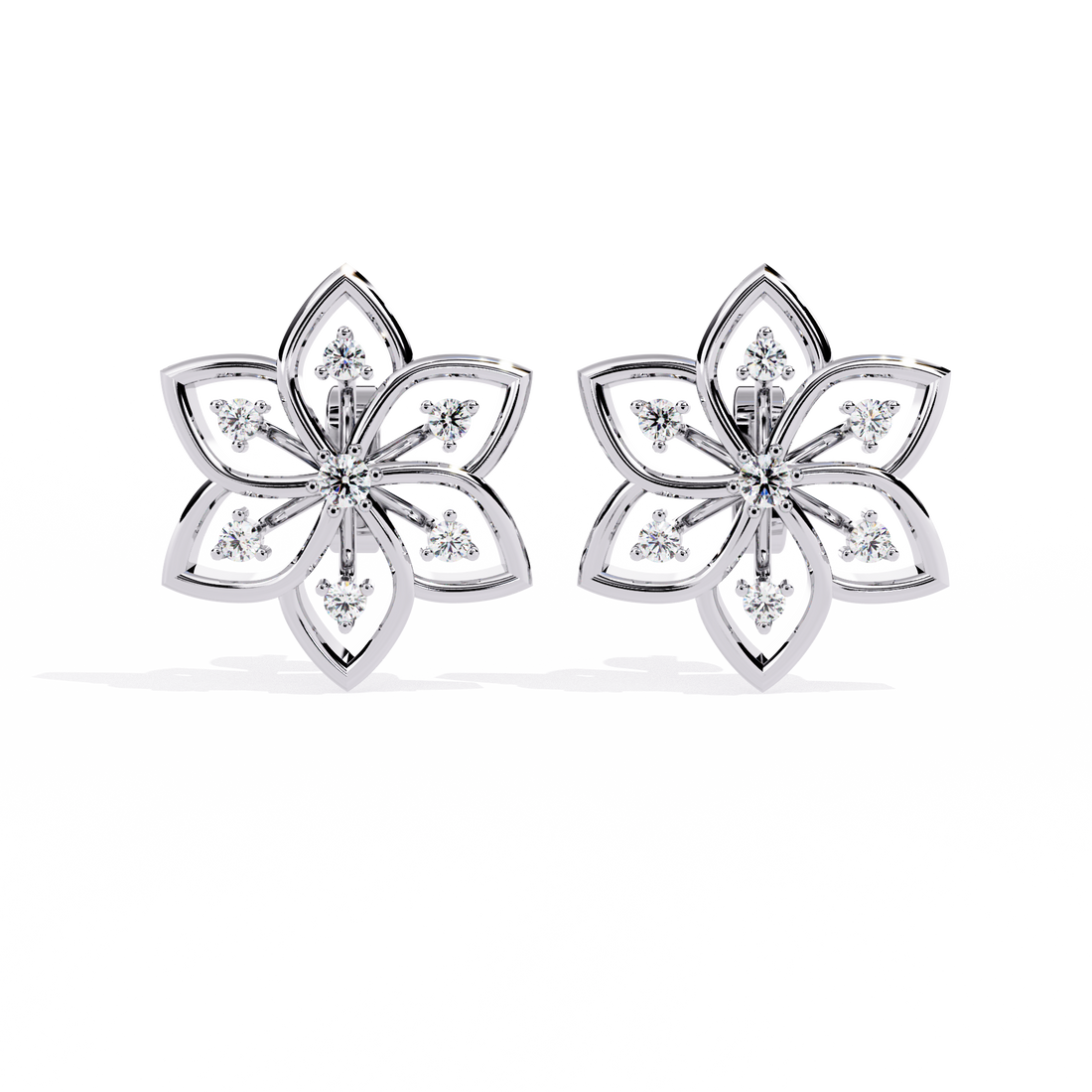 925 Silver Enchanting Outline Lab Grown Diamond Stud