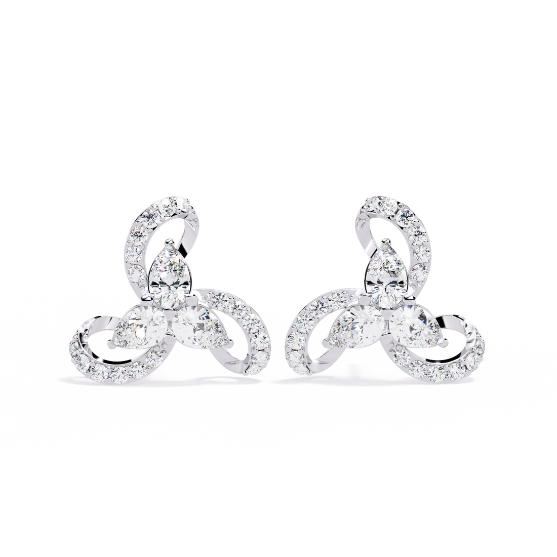 925 Silver Lab Grown Diamond Double Hoop Earrings