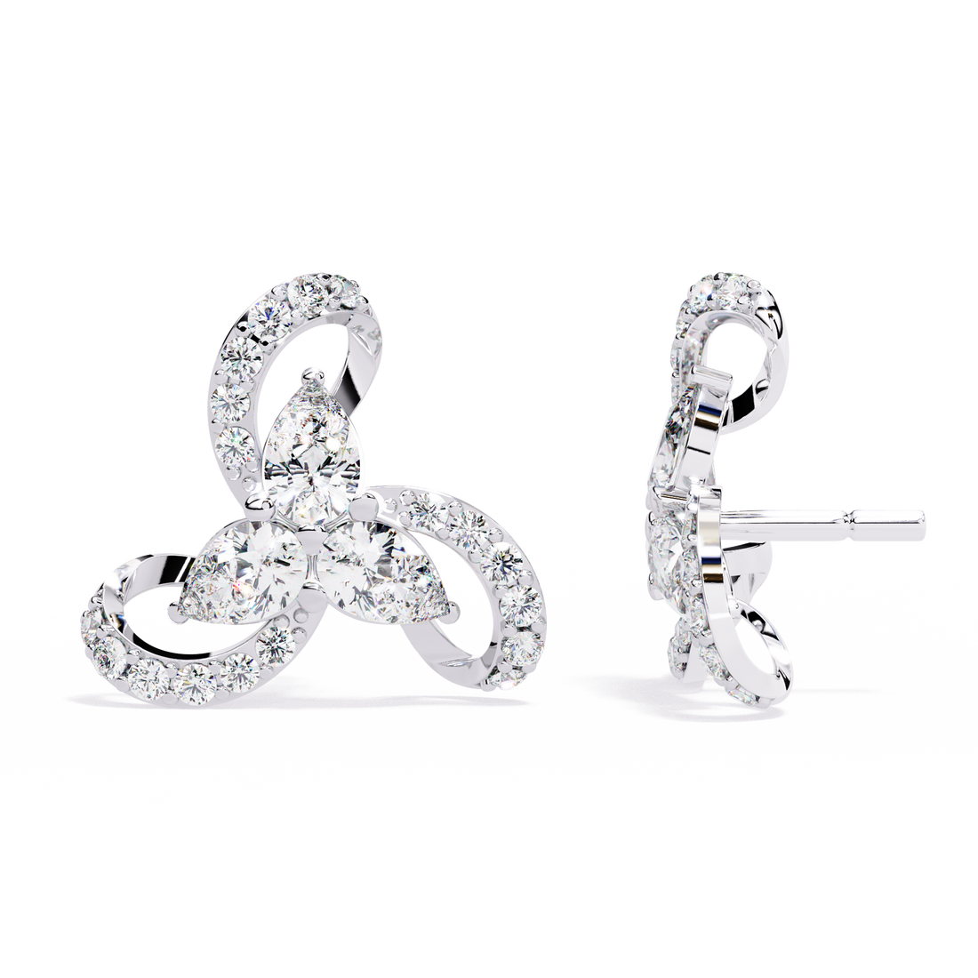 925 Silver Lab Grown Diamond Double Hoop Earrings