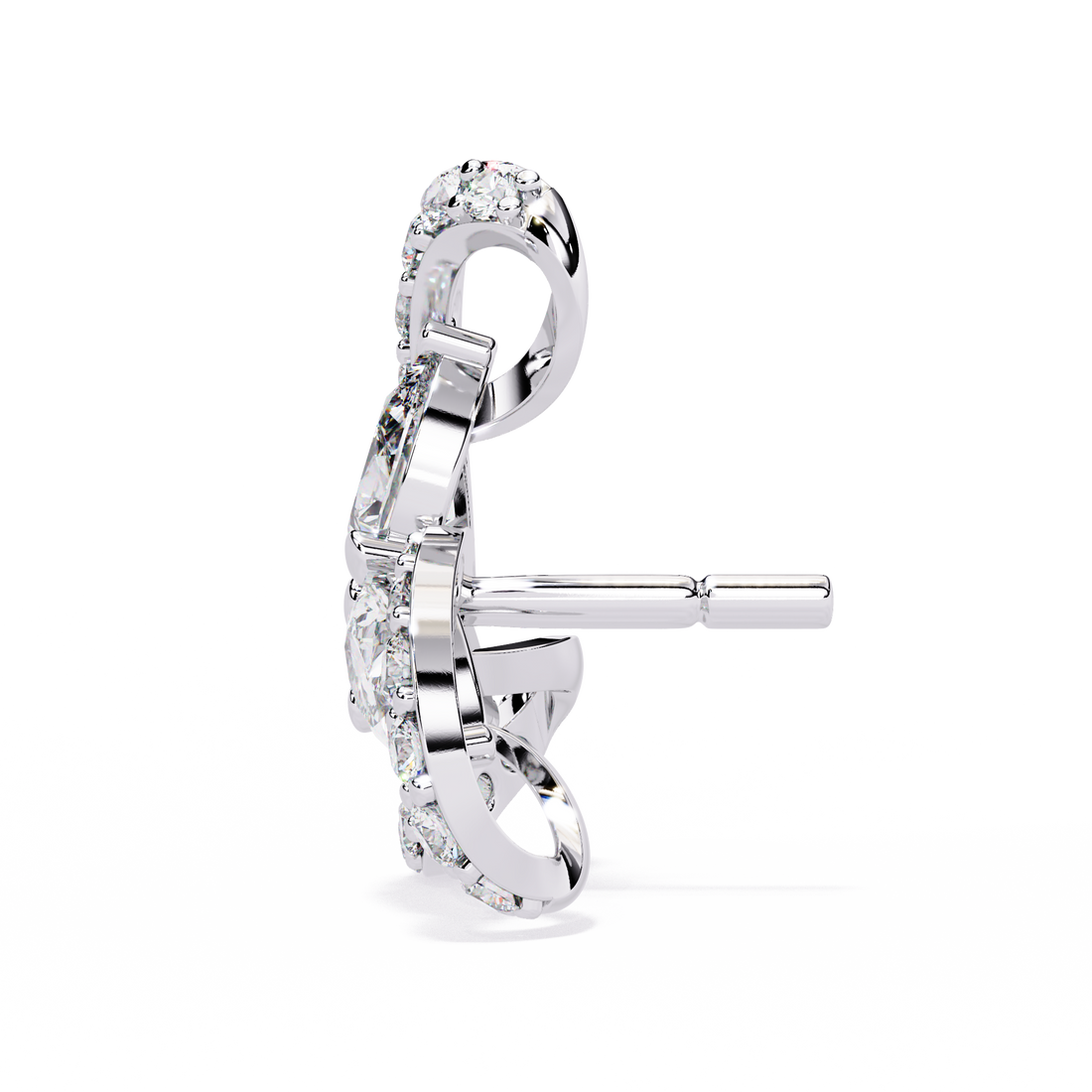 925 Silver Lab Grown Diamond Double Hoop Earrings