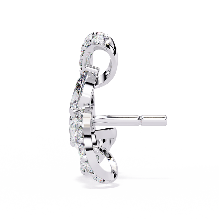 925 Silver Lab Grown Diamond Double Hoop Earrings