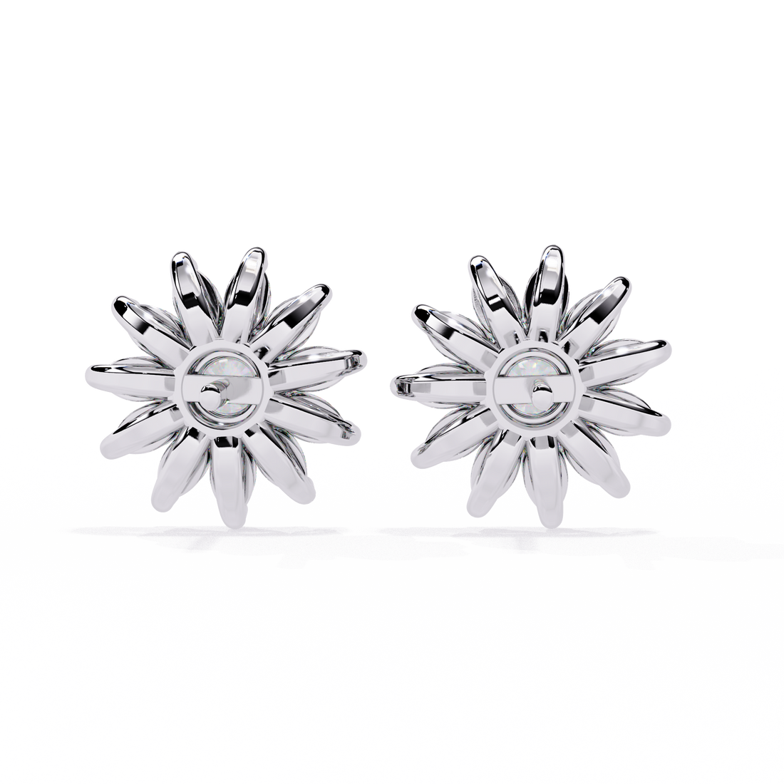 925 Silver Lab Grown Marquise and Round Cut Cluster Earrings