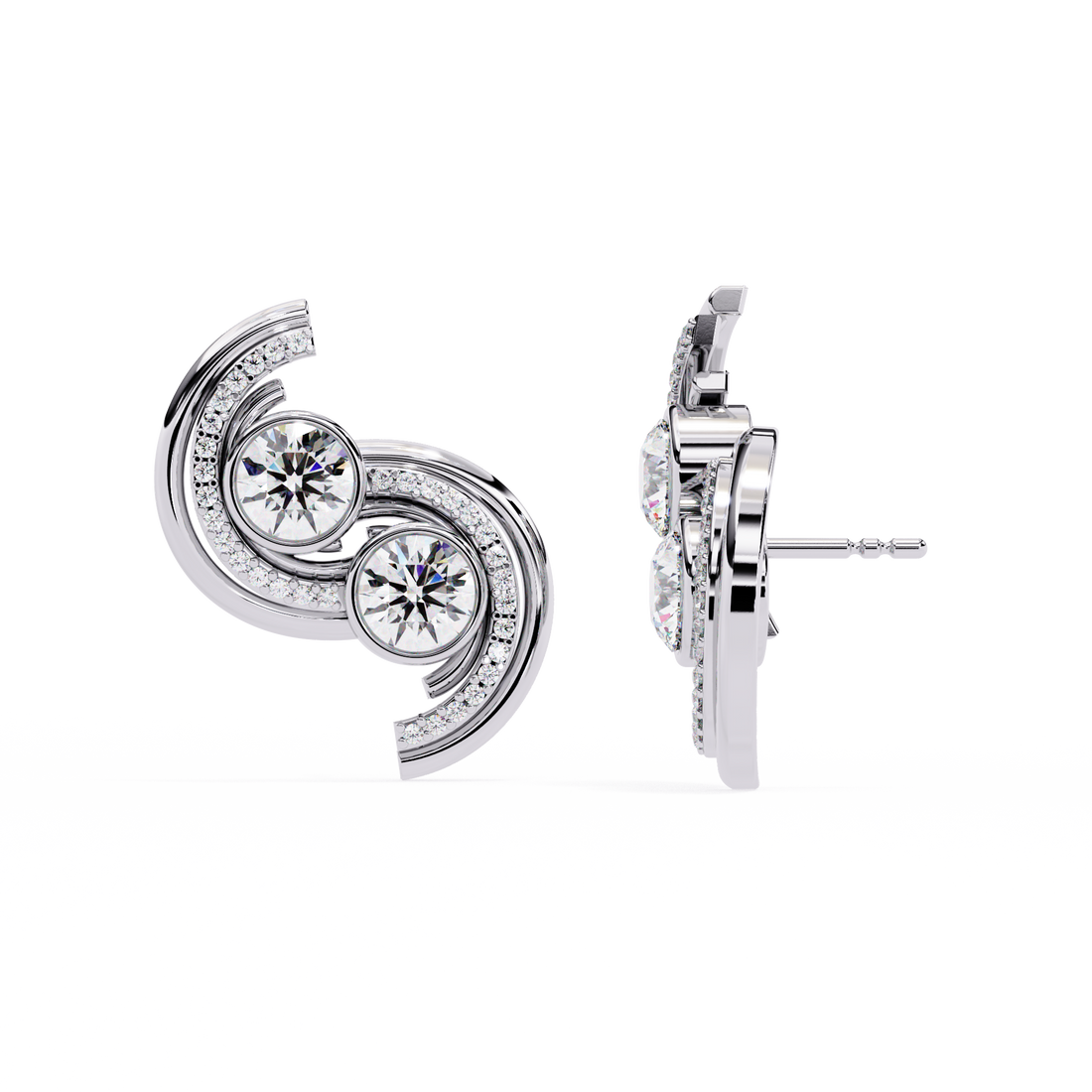 925 Silver Modern Dainty Gold Earrings for Women