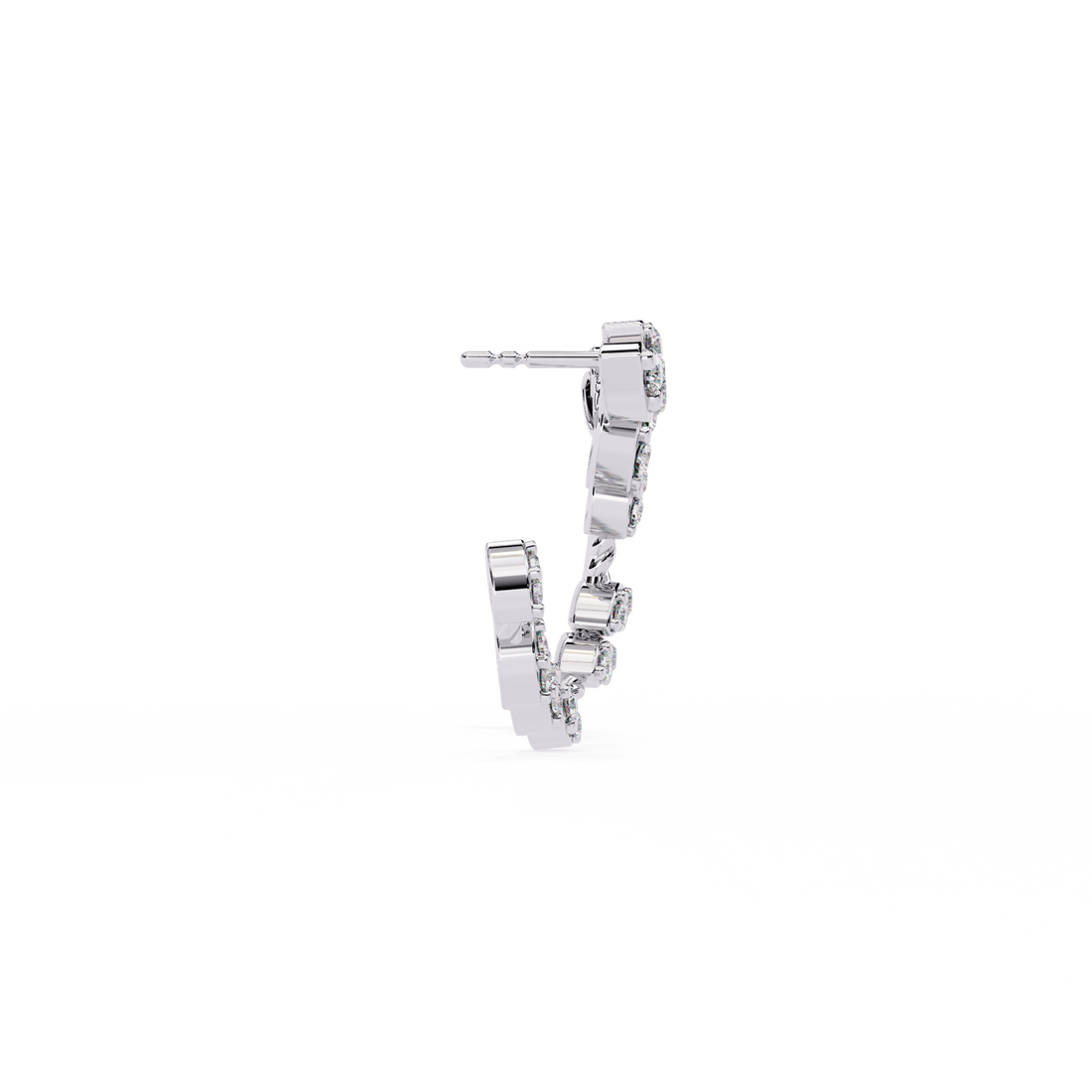 925 Silver Nature-Inspired Open Hoops Earrings