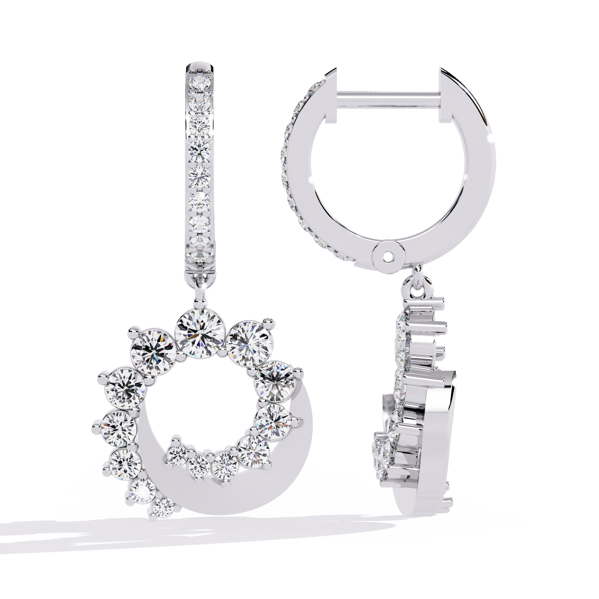 925 Silver Ornamental Beauty Lab Grown Diamond Earrings