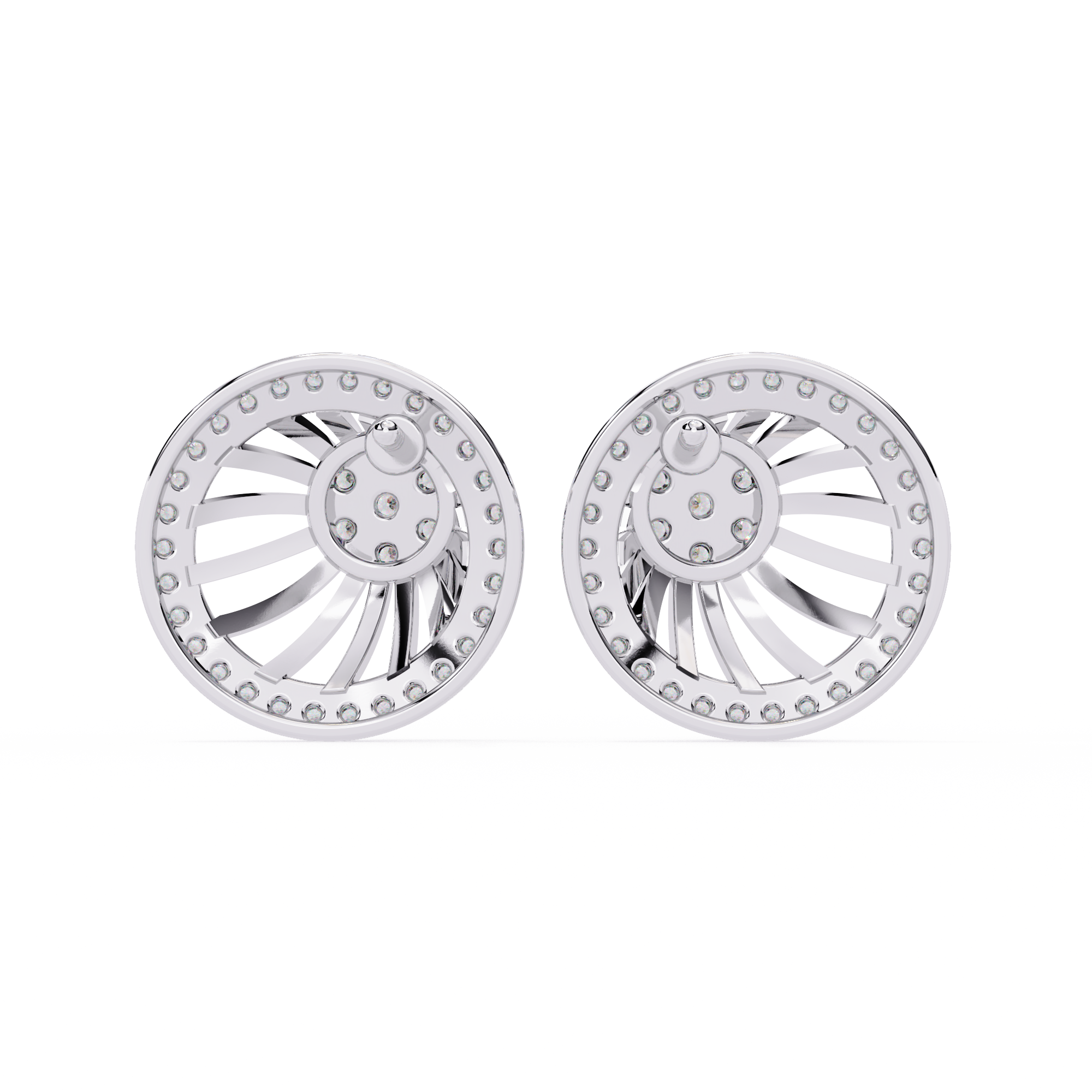 925 Silver Sunburst Design Round Earrings for Women