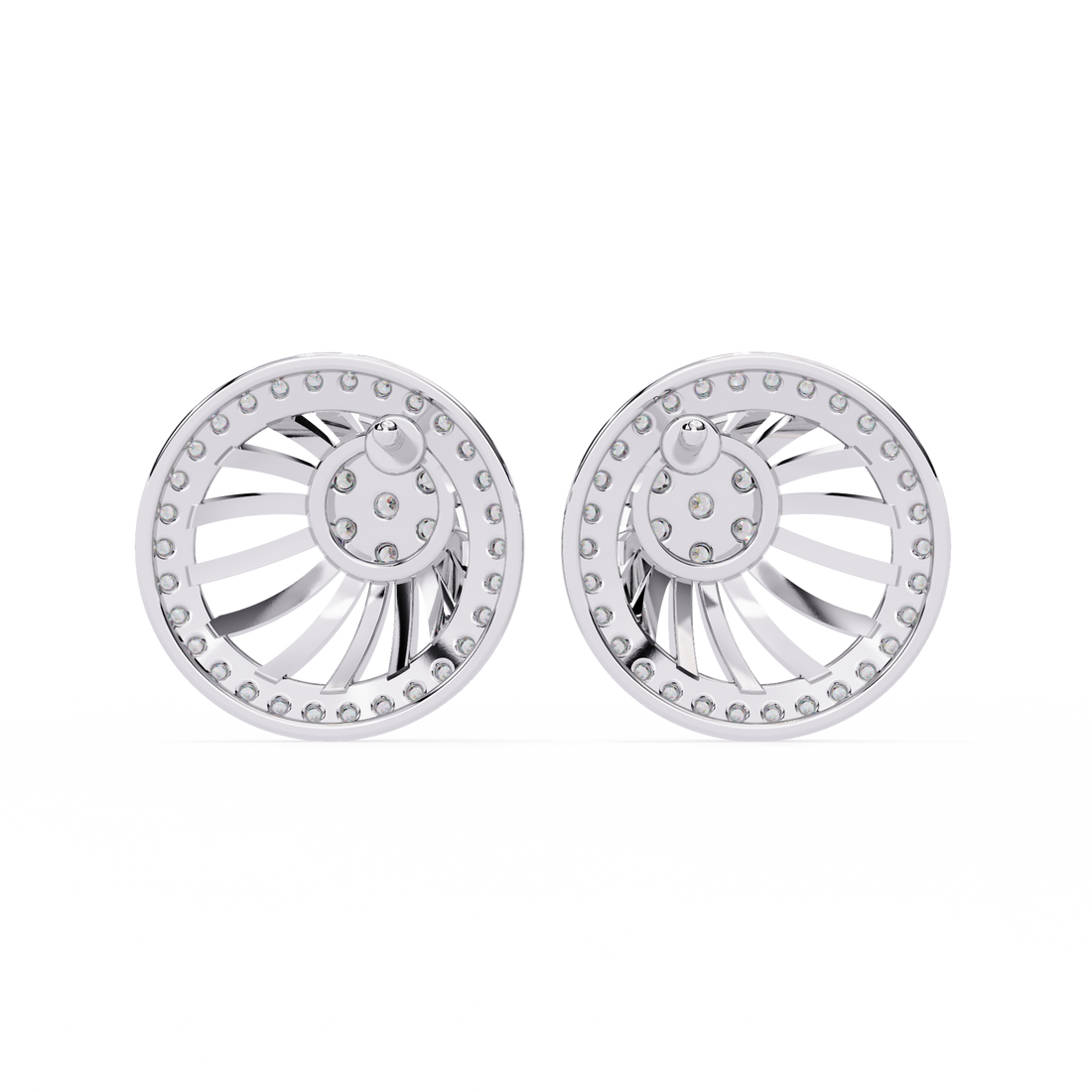 925 Silver Sunburst Design Round Earrings for Women