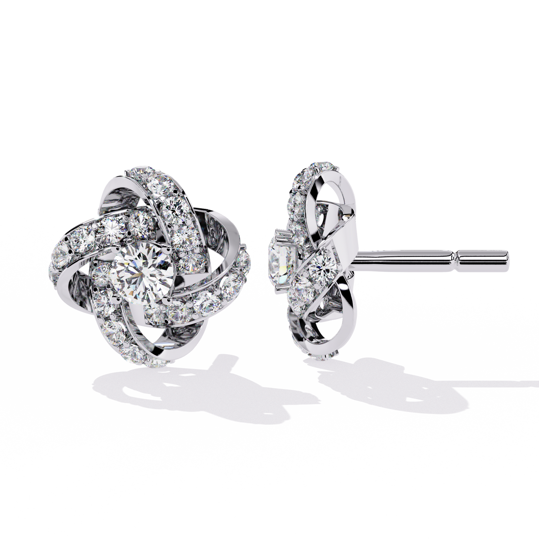 925 Silver Twinkling Twirls Lab Diamond Earrings
