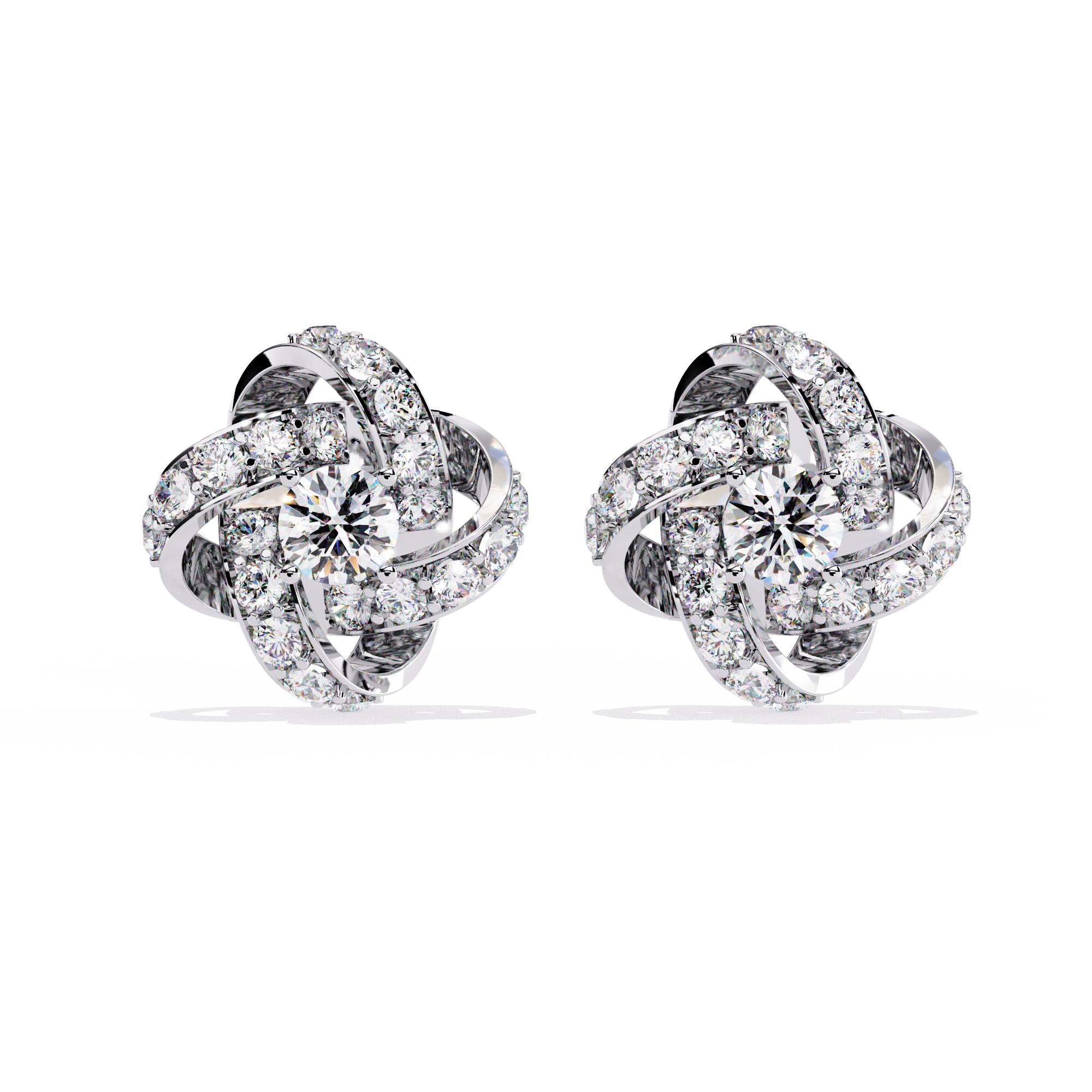 925 Silver Twinkling Twirls Lab Diamond Earrings