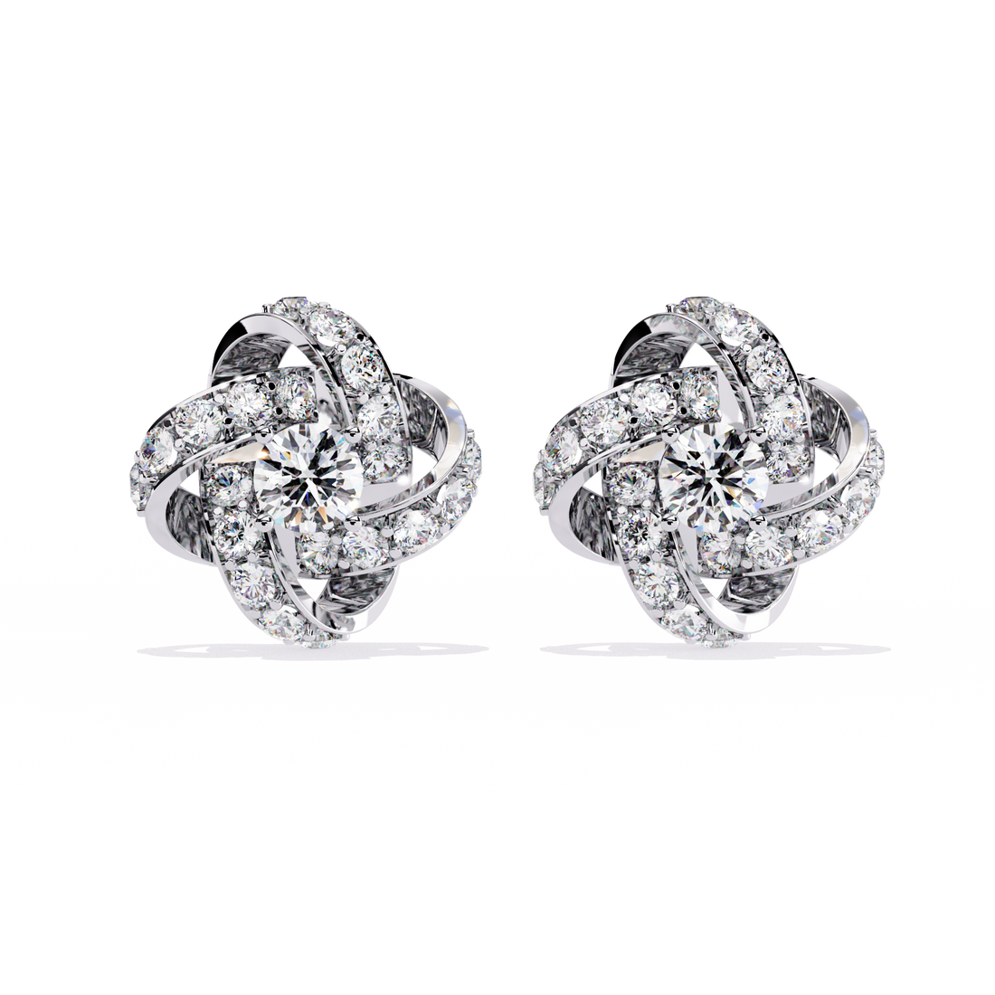 925 Silver Twinkling Twirls Lab Diamond Earrings