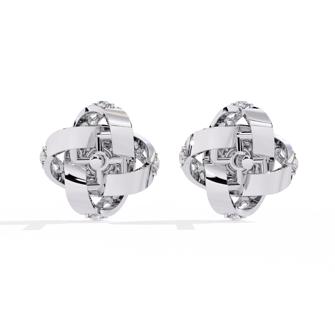 925 Silver Twinkling Twirls Lab Diamond Earrings