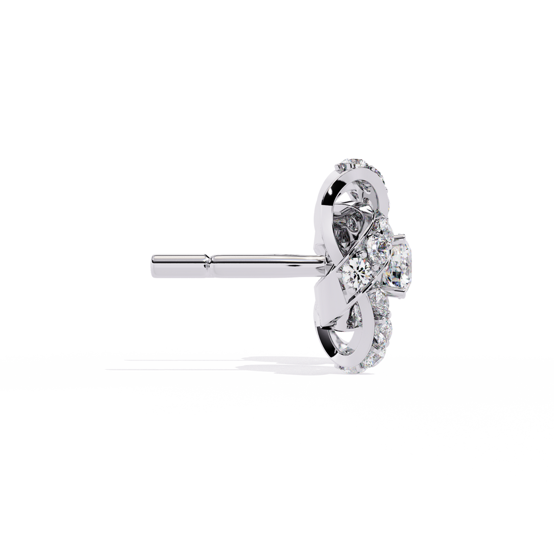 925 Silver Twinkling Twirls Lab Diamond Earrings