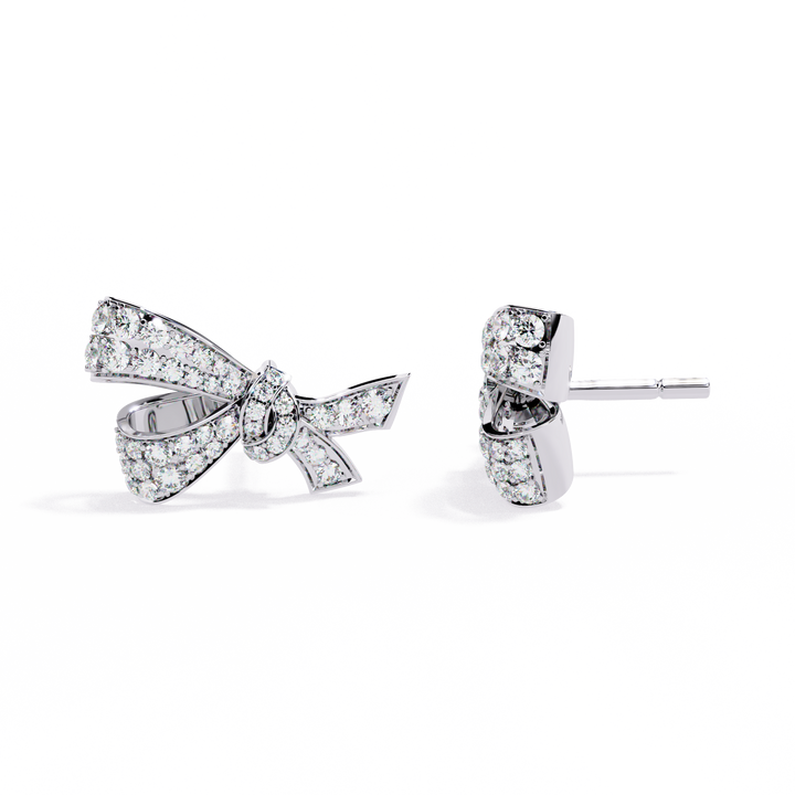 925 silver Lab Grown Diamond Bow Knot Earrings