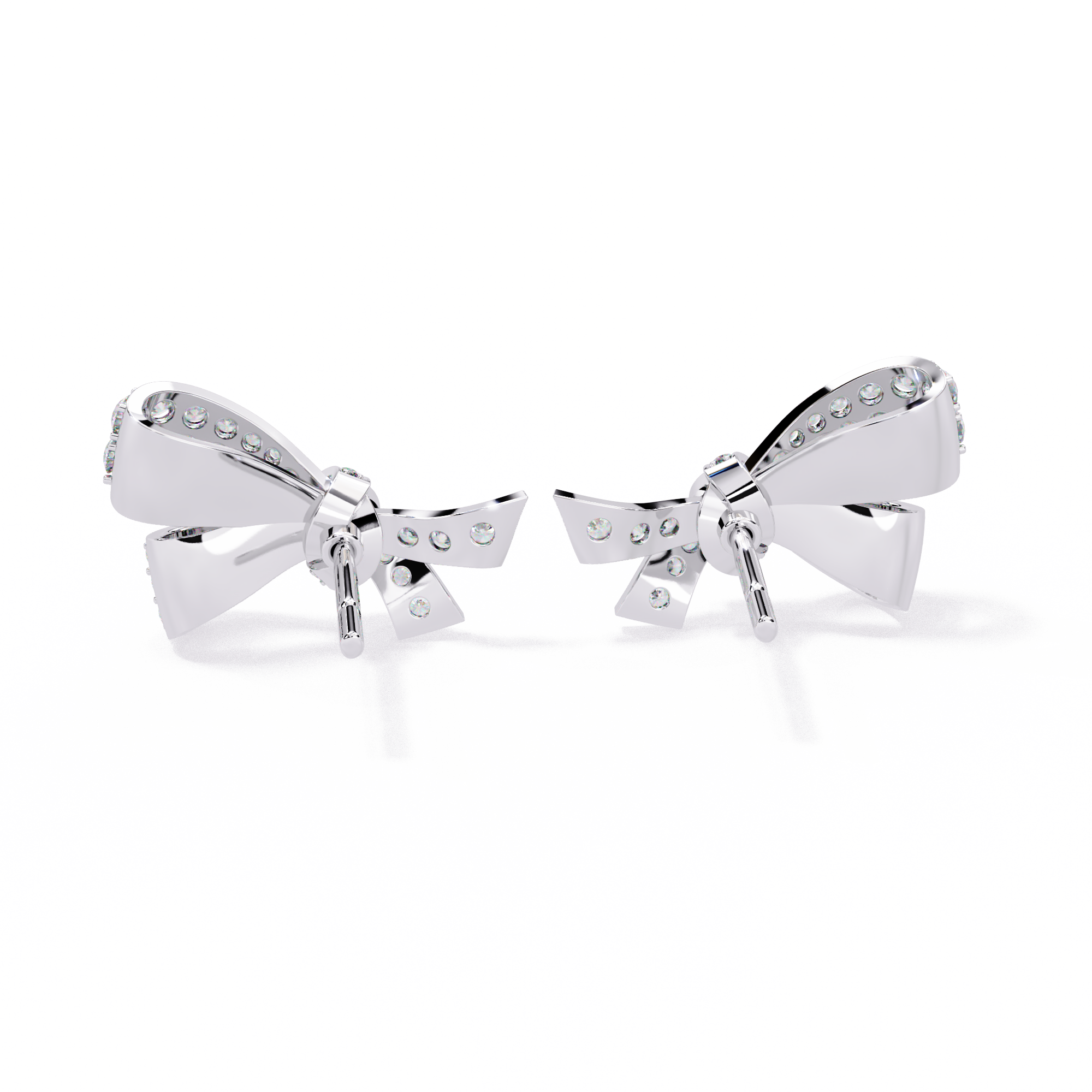 925 silver Lab Grown Diamond Bow Knot Earrings