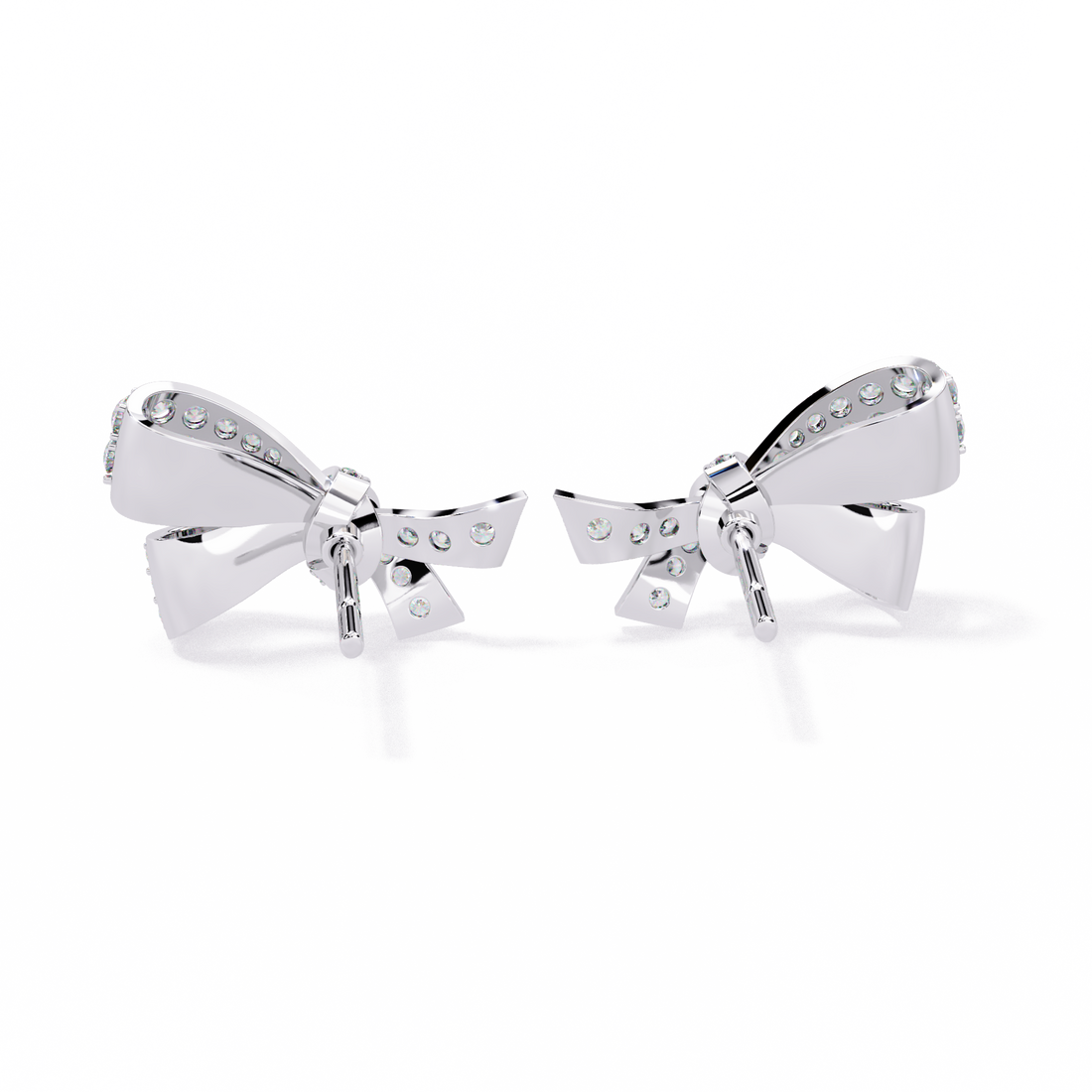 925 silver Lab Grown Diamond Bow Knot Earrings