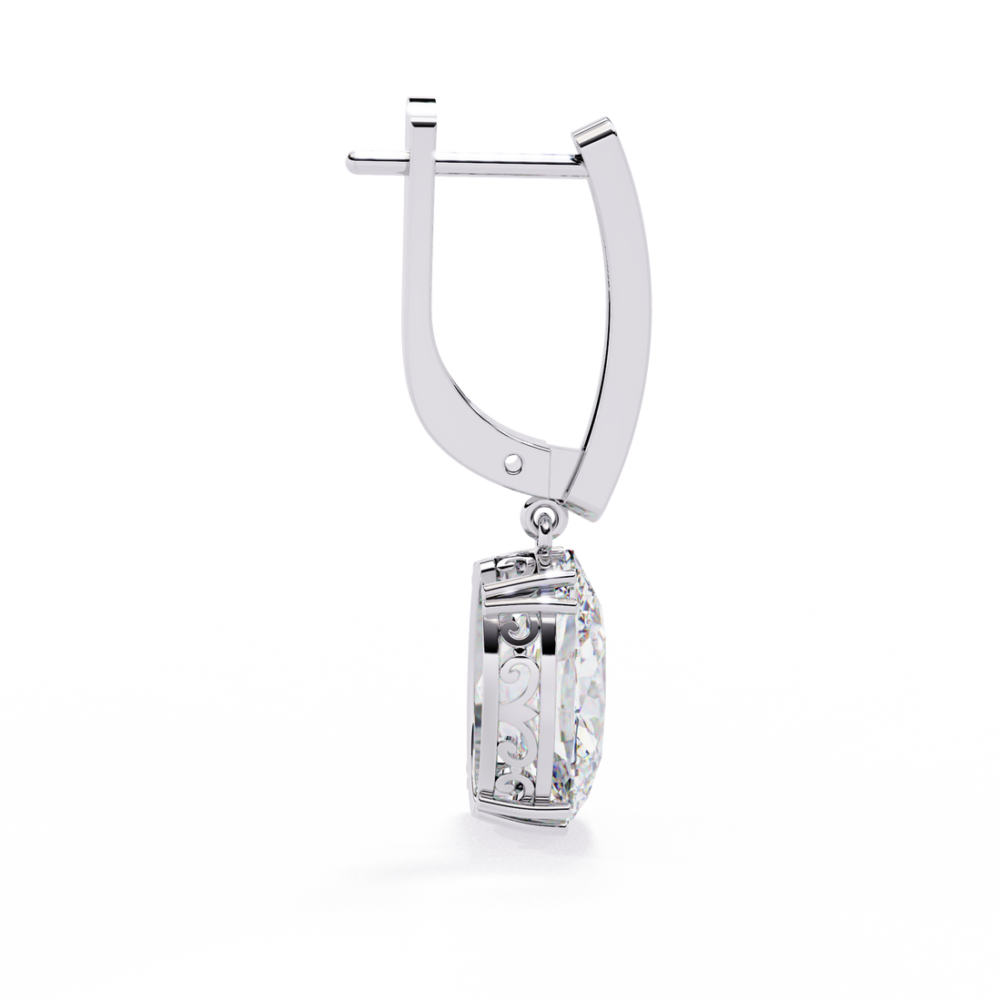 925 silver Oval Cut Lab Grown Diamond Drop Earrings