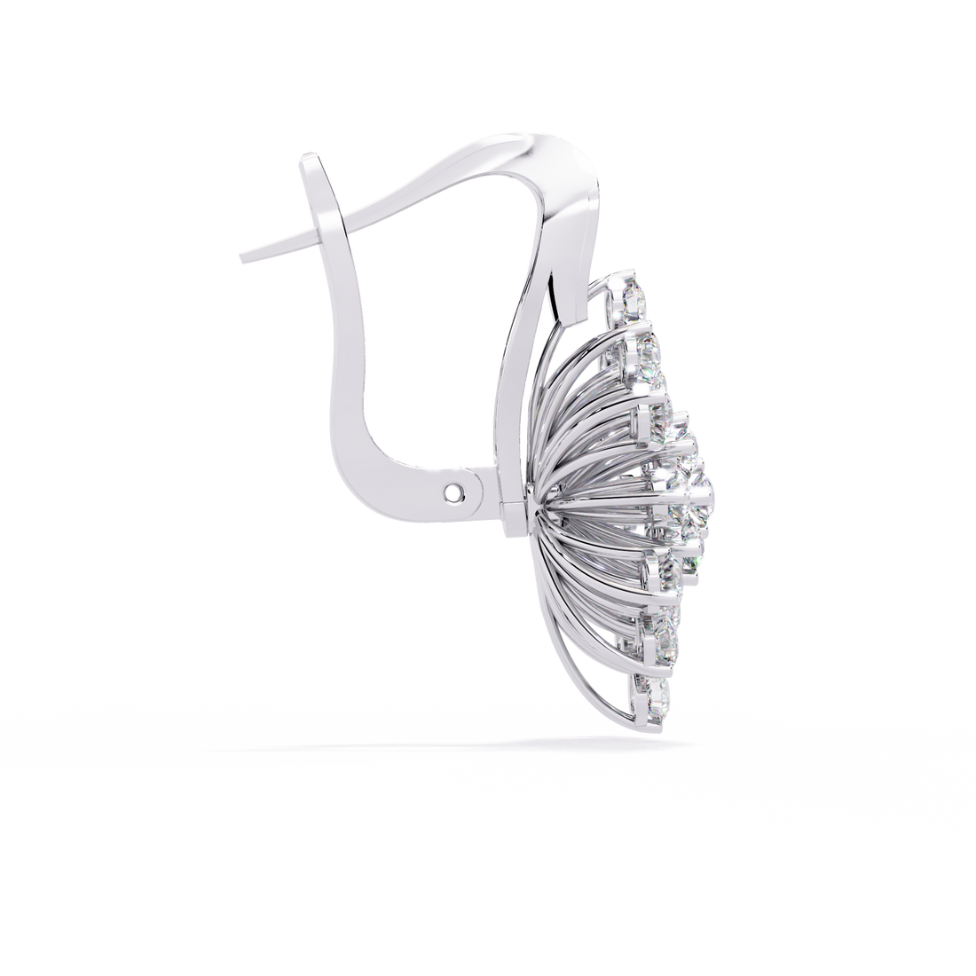 925 silver Sparkling Statement Floral Burst Lab Grown Diamond Earrings